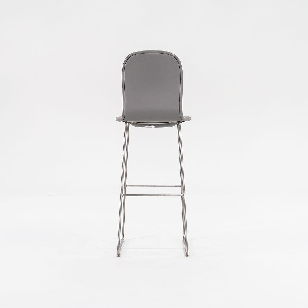 Contemporary 2015 Tate Bar Stools in Grey Leather by Jasper Morrison for Cappellini For Sale