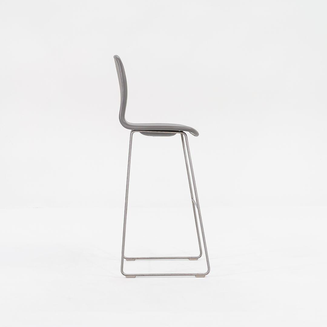 2015 Tate Bar Stools in Grey Leather by Jasper Morrison for Cappellini For Sale 2