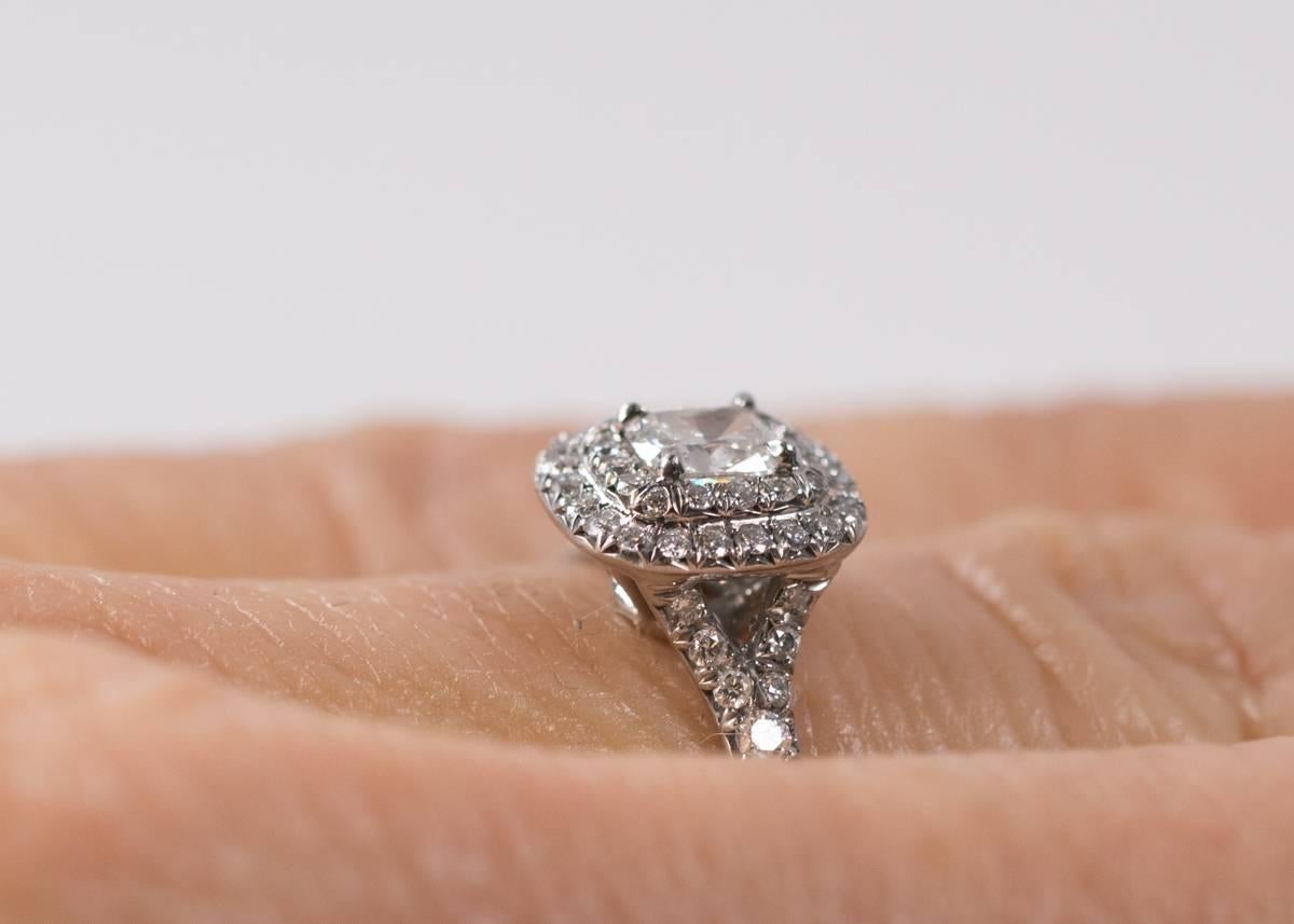 2015 Tiffany & Co. Soleste Diamond Platinum Engagement Ring For Sale 2
