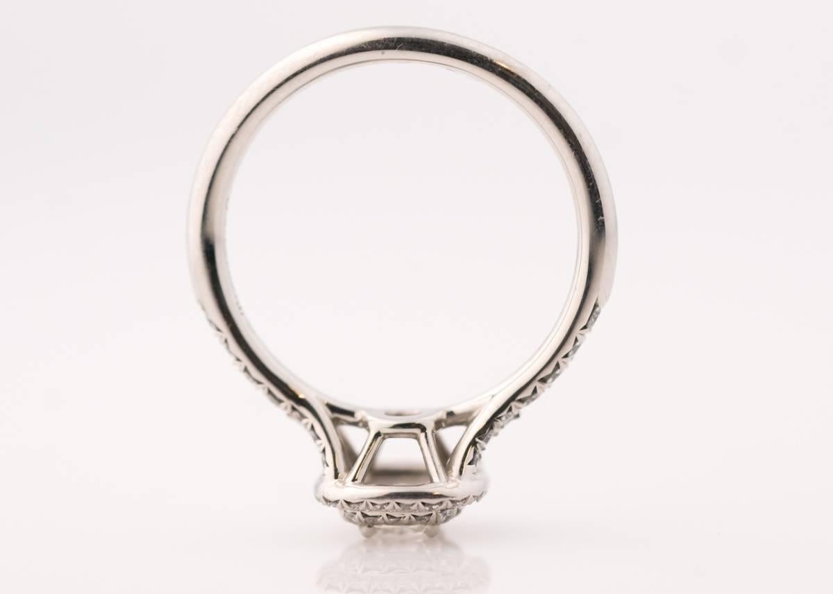 Cushion Cut 2015 Tiffany & Co. Soleste Diamond Platinum Engagement Ring For Sale