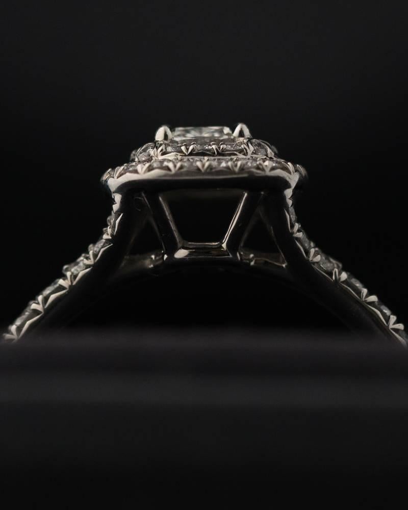 2015 Tiffany & Co. Soleste Diamond Platinum Engagement Ring In Good Condition For Sale In Atlanta, GA