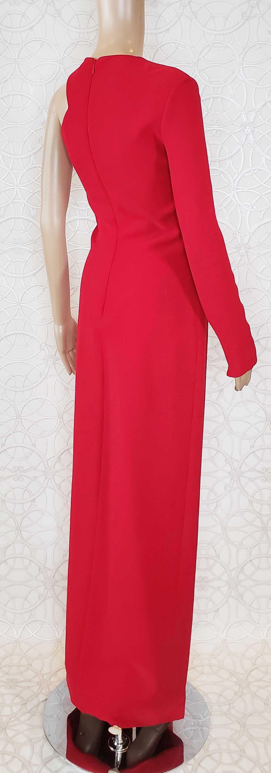 2015 VERSACE RED CRYSTAL-EMBELLISHED SILK GOWN AS SEEN ON RACHEL & JANE Sz 38-2 For Sale 3