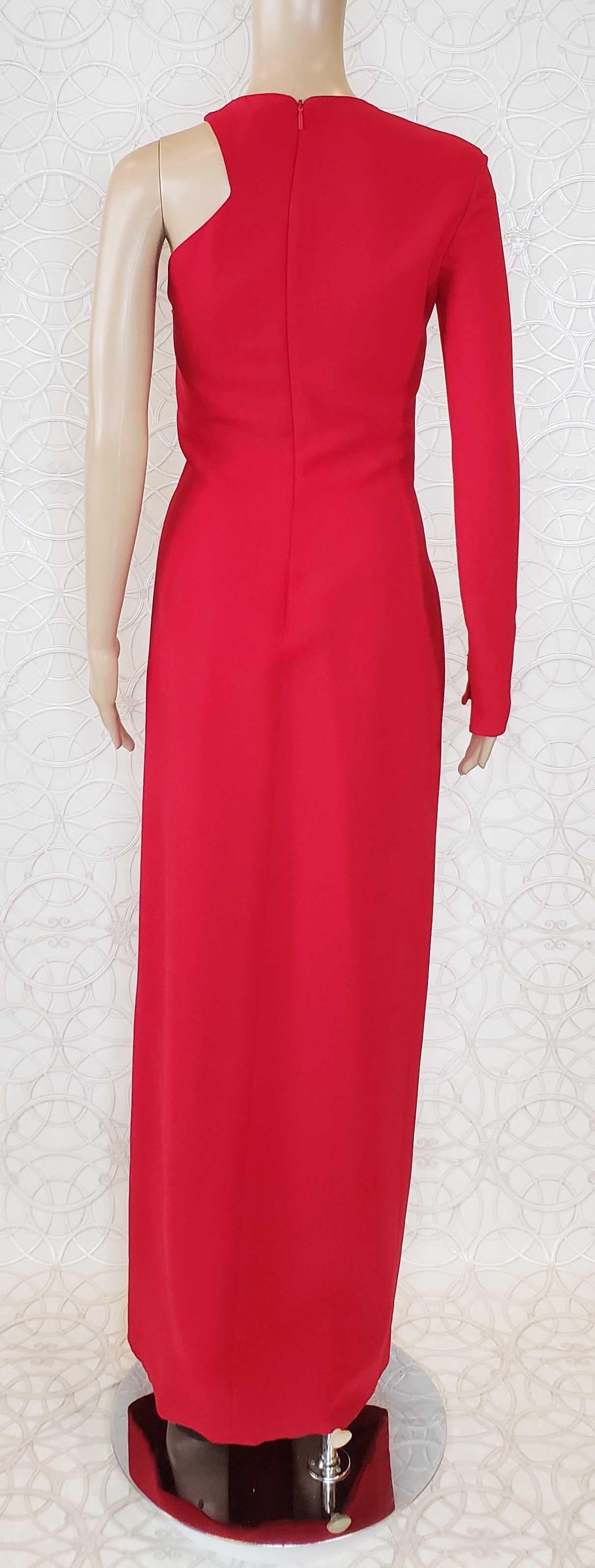 2015 VERSACE RED CRYSTAL-EMBELLISHED SILK GOWN AS SEEN ON RACHEL & JANE Sz 38-2 For Sale 4