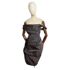 2015 Vivienne Westwood - Robe de cocktail à corset gris anthracite