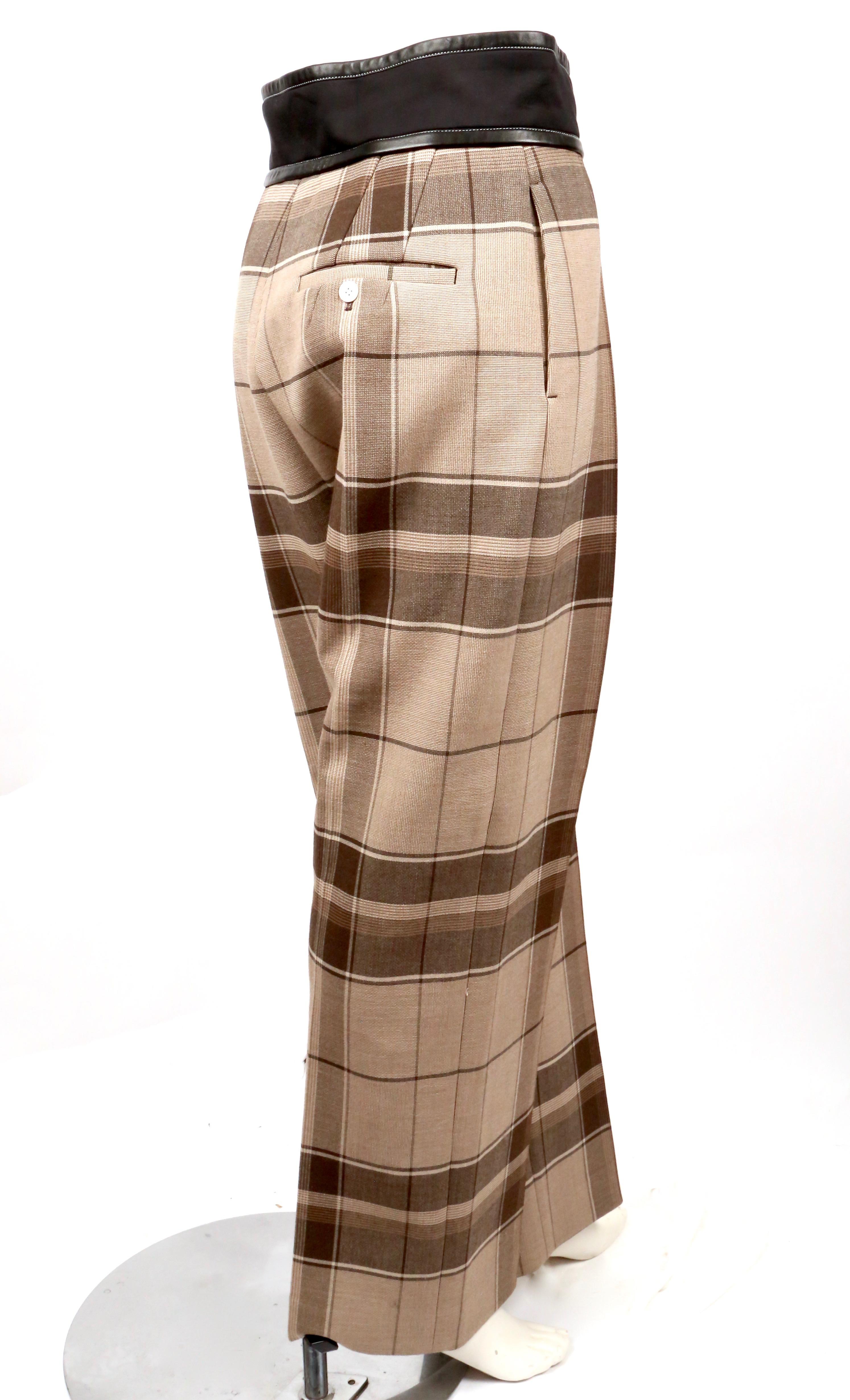 2016 Celine by PHoebe Philo pantalon de défilé à carreaux avec taille enveloppante- new Unisexe en vente