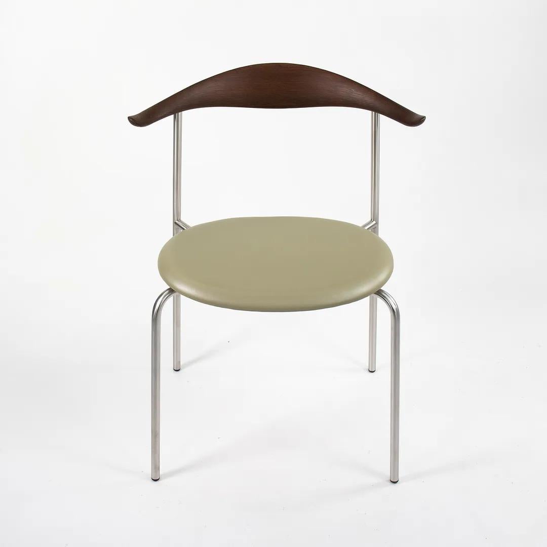 2016 CH88P Dining Chair by Hans Wegner for Carl Hansen in Smoked Oak and Leather In Good Condition For Sale In Philadelphia, PA