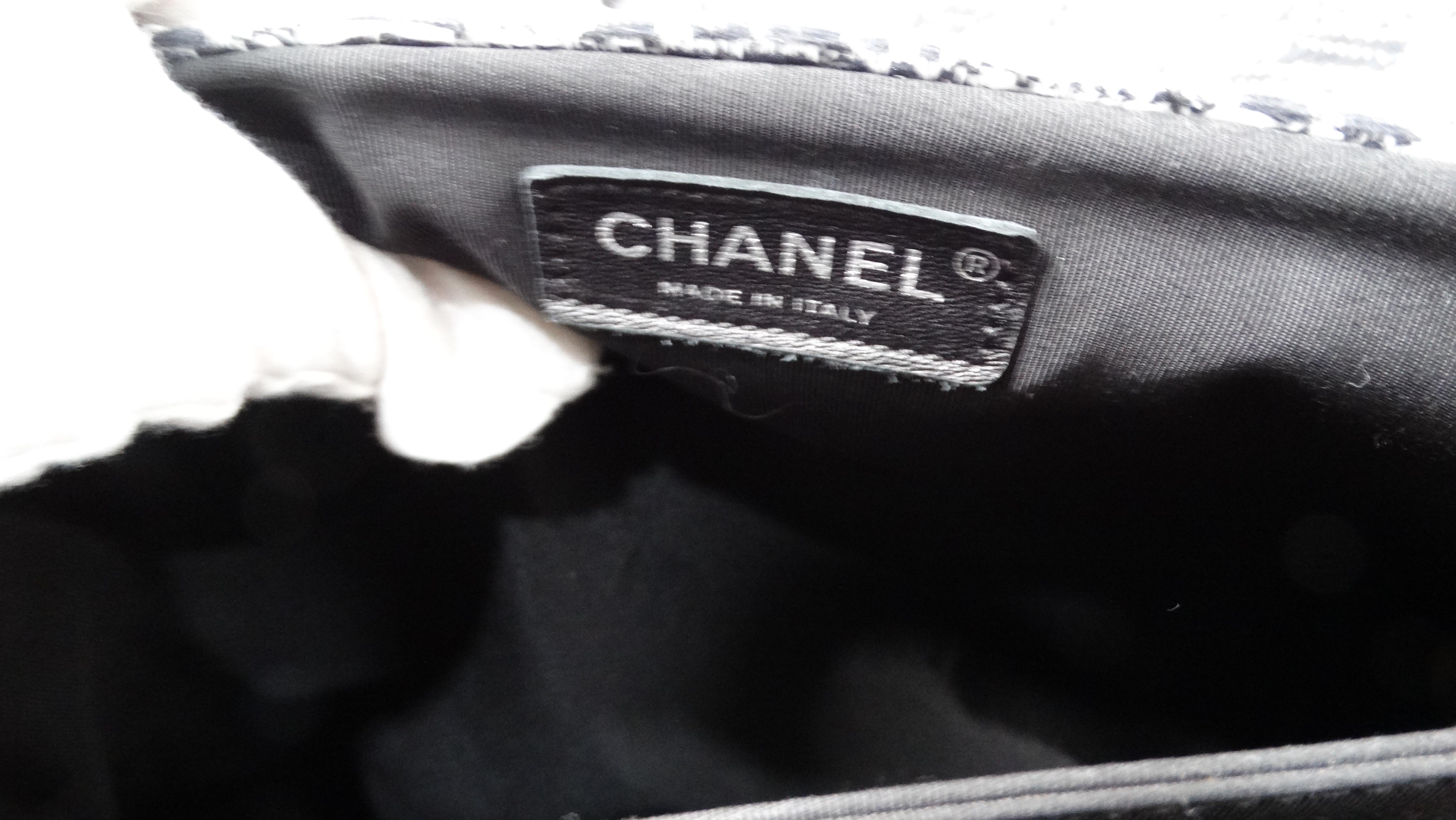 2016 Chanel Airlines Tweed Strass Rhinestone XXL Flap Bag For Sale 9