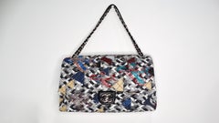 2016 Chanel Airlines Tweed Strass Rhinestone XXL Flap Bag