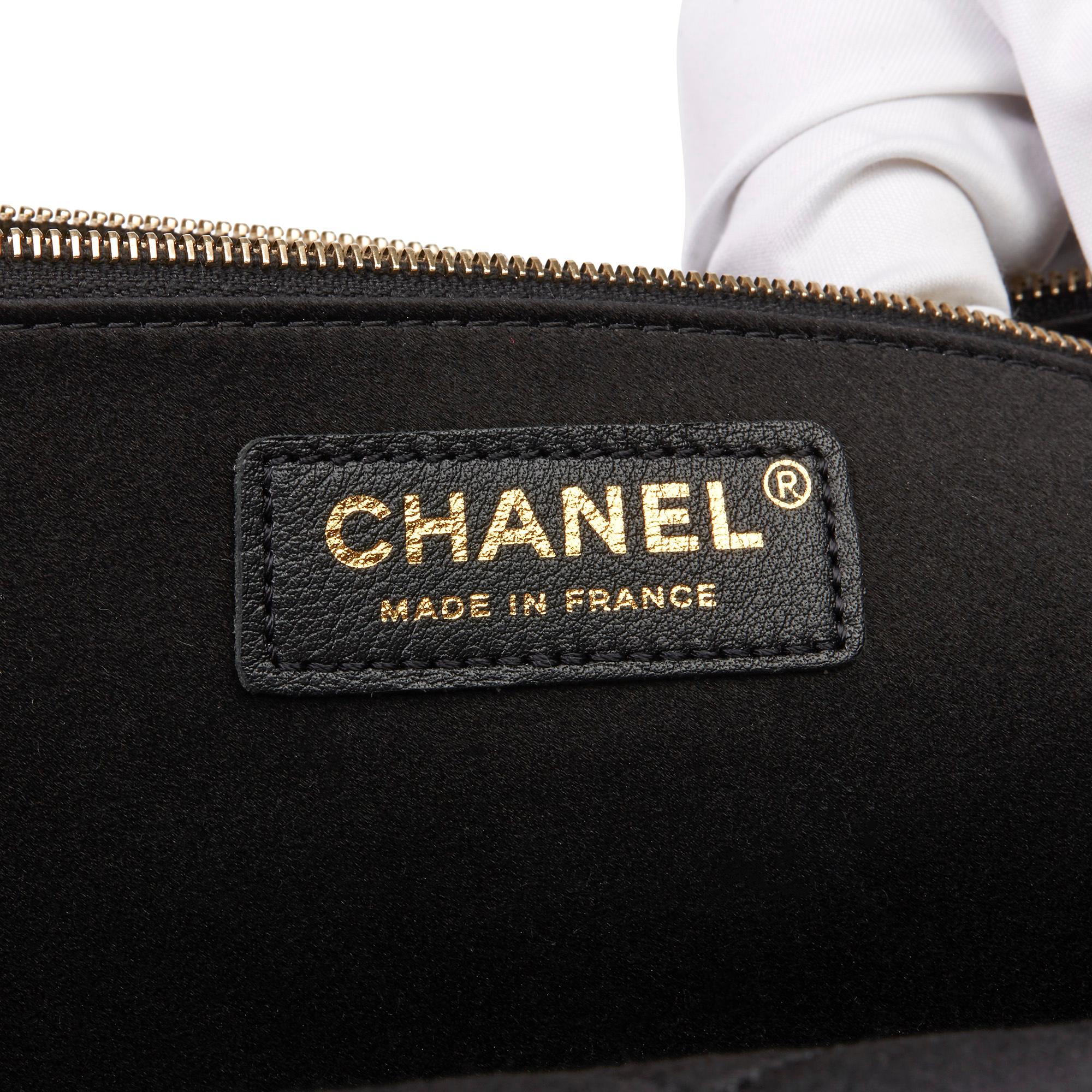 2016 Chanel Black Embellished Quilted Satin Pearl Flap Bag 4