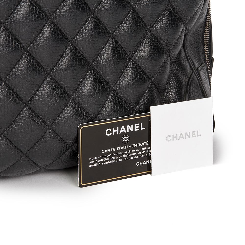 2016 Chanel Black Quilted Calfskin Large Round Trip Bowling Bag 7