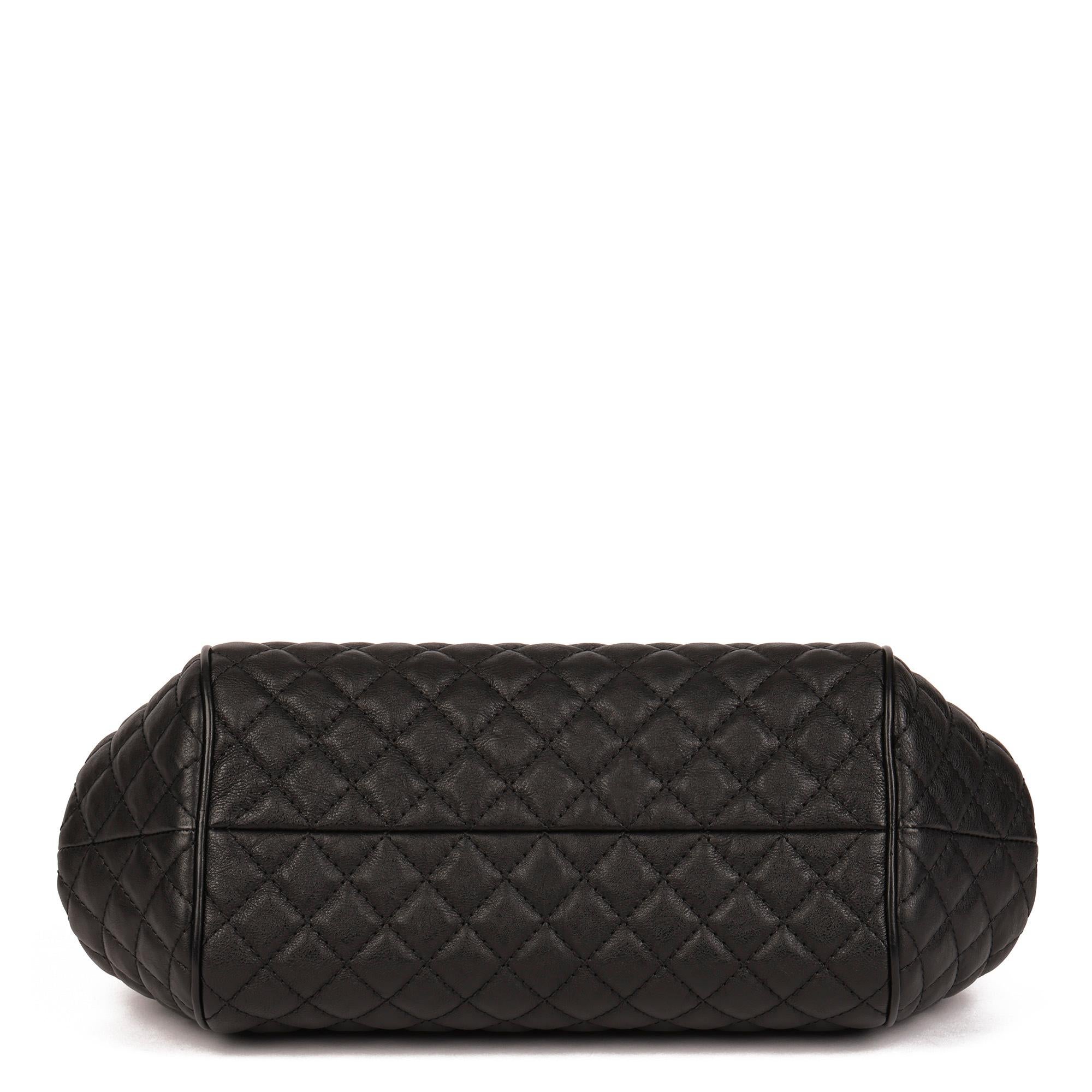 2016 Chanel Black Quilted Calfskin Leather Paris in Rome Colosseum Kiss Lock Bag 1