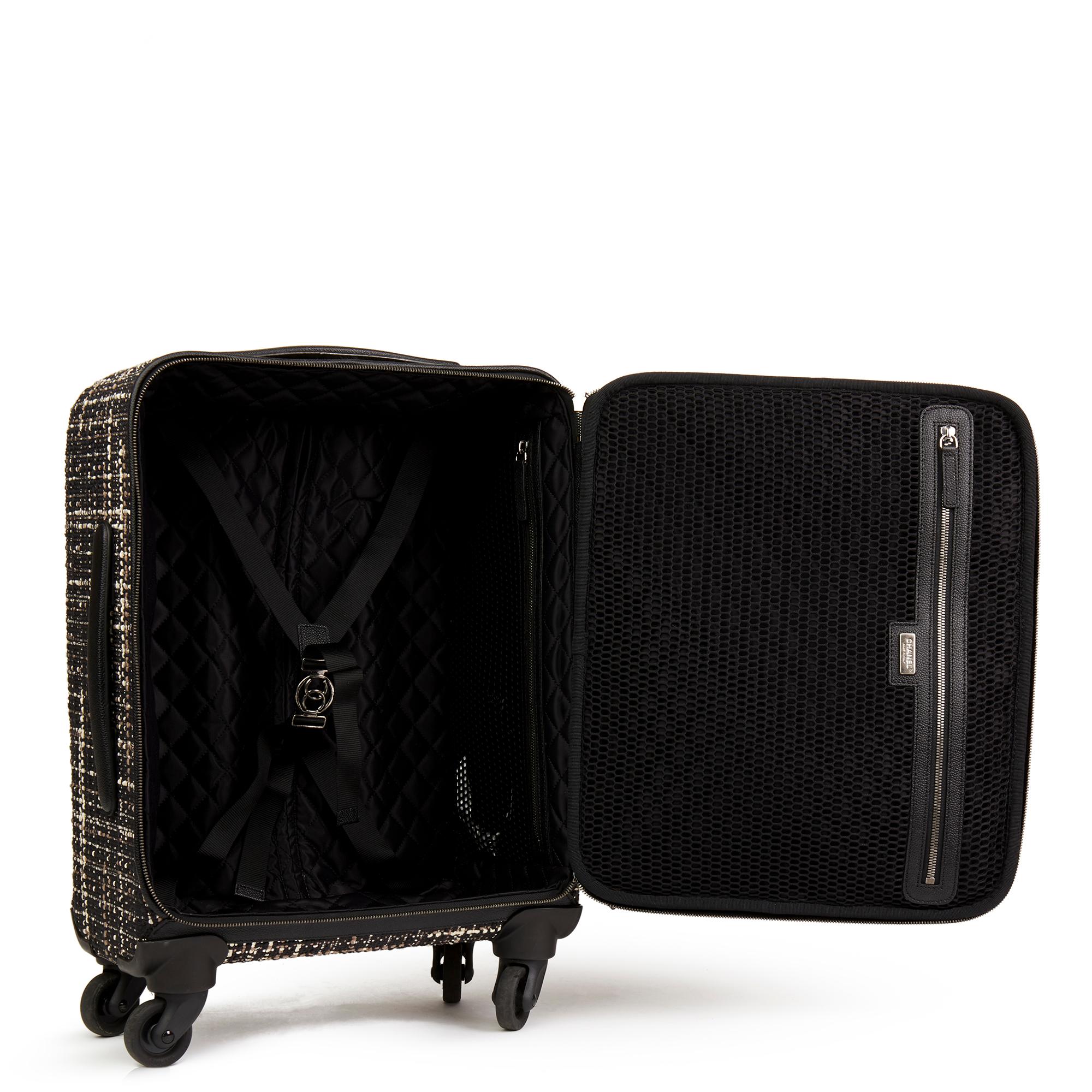 2016 Chanel Black Tweed & Caviar Leather Jacket Trolley Rolling Suitcase 5