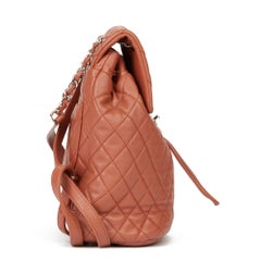 2016 Chanel Ziegel braun gesteppt Lammfell klein Urban Spirit Rucksack