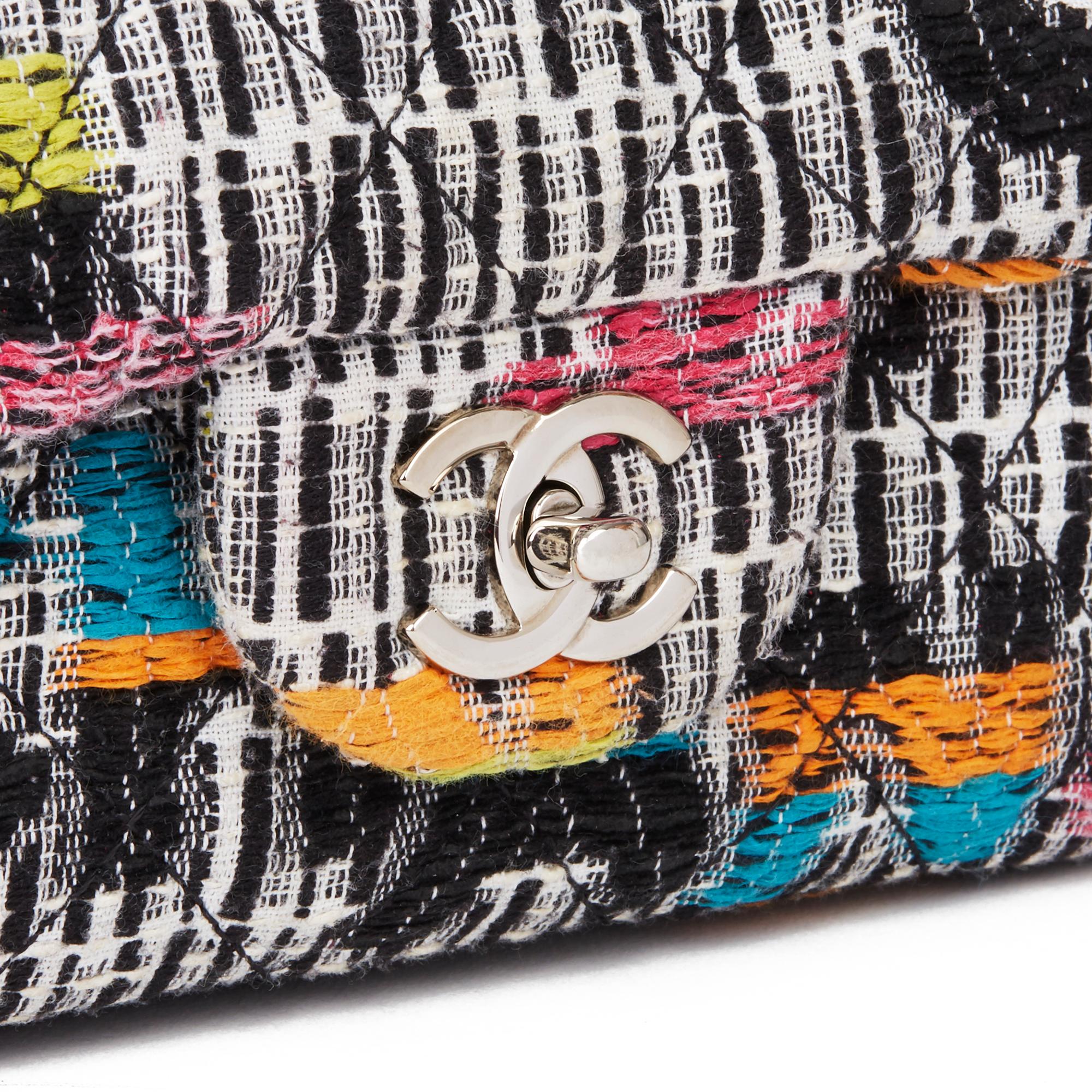Women's 2016 Chanel Multicolour Fantasy Tweed & Black Lambskin Medium Easy Flap Bag