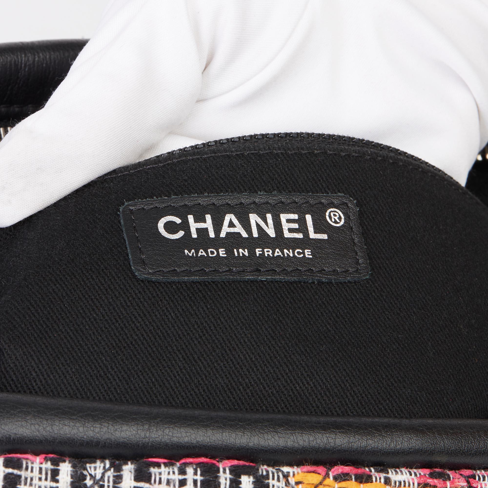 2016 Chanel Multicolour Fantasy Tweed & Black Lambskin Medium Easy Flap Bag 2