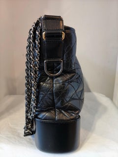 2016 Chanel Gabrielle large black leather shoulder bag