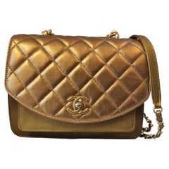 2016 Chanel Matelassé gold lamb caviar leather shoulder bag