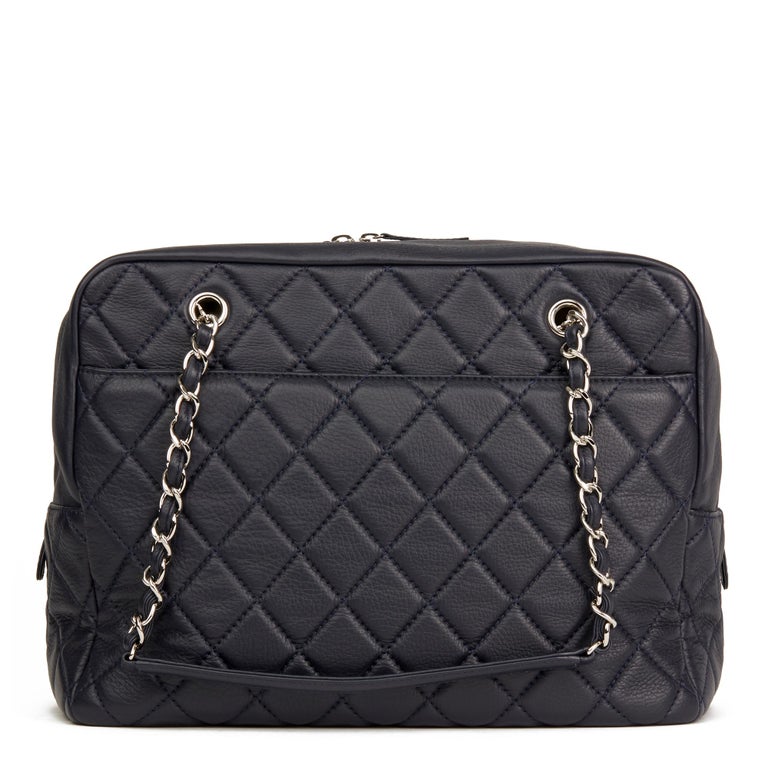 2016 Chanel Navy Quilted Calfskin Leather Jumbo Classic Camera Bag at ...