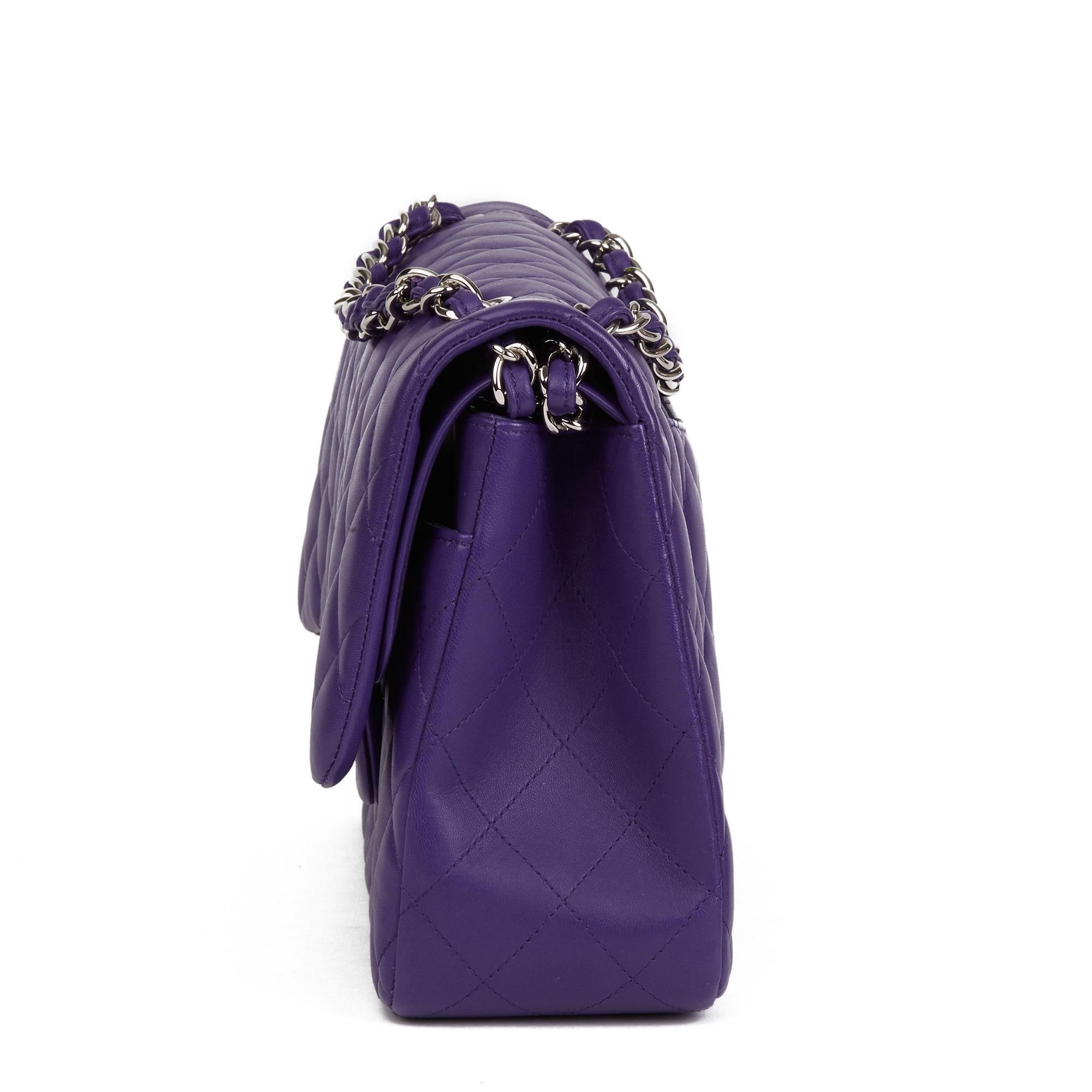 purple quilted chanel bag