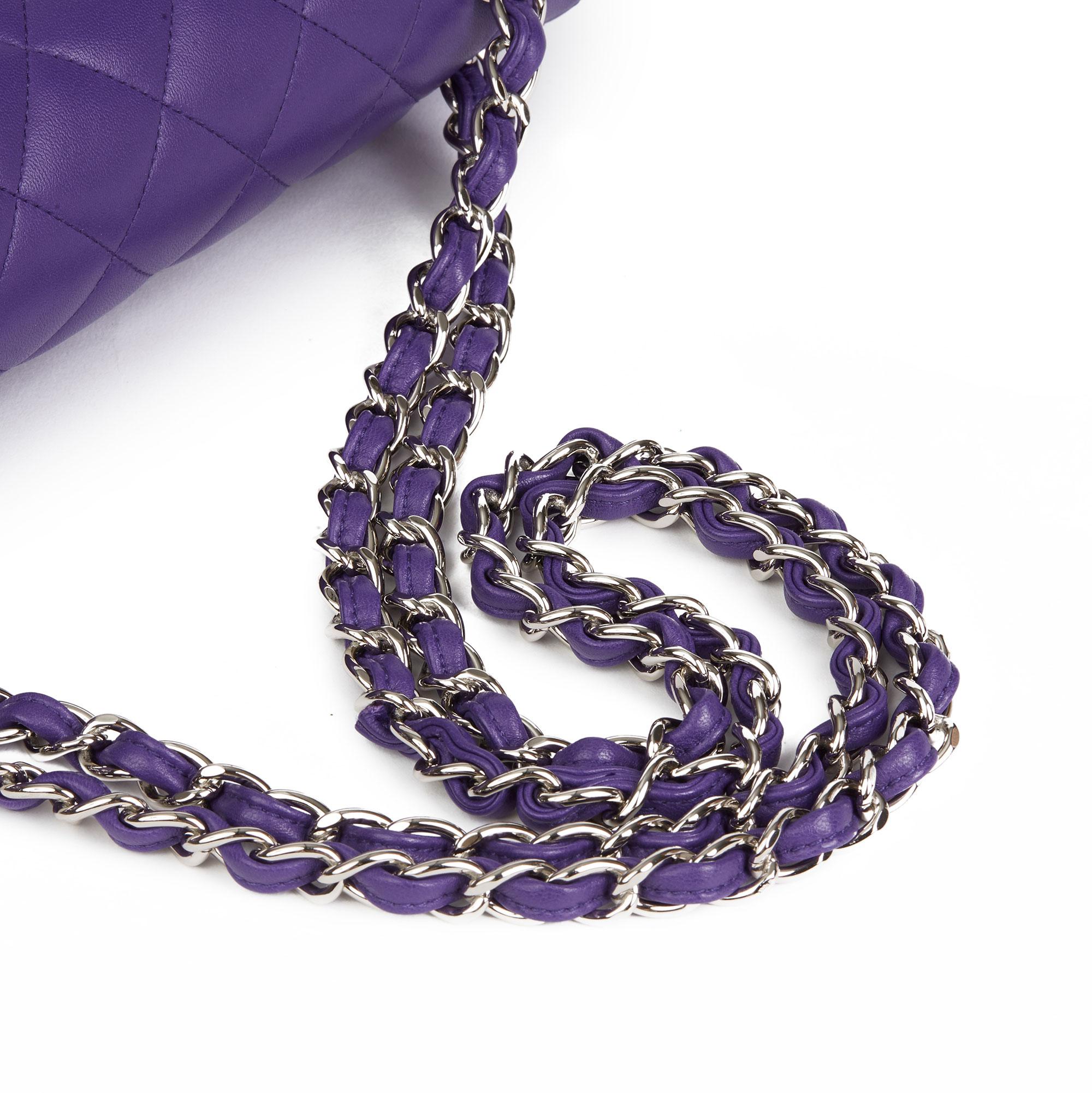 2016 Chanel Purple Quilted Lambskin Jumbo Classic Double Flap Bag 1