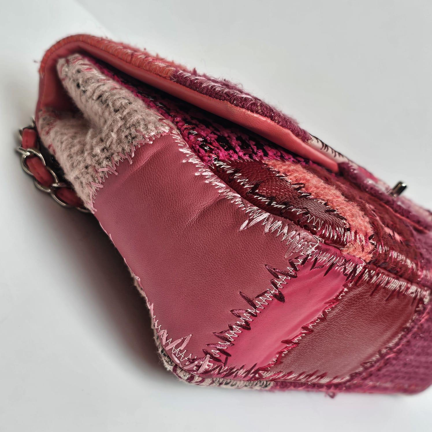 2016 Chanel Red Jumbo Patchwork Flap Bag im Angebot 11
