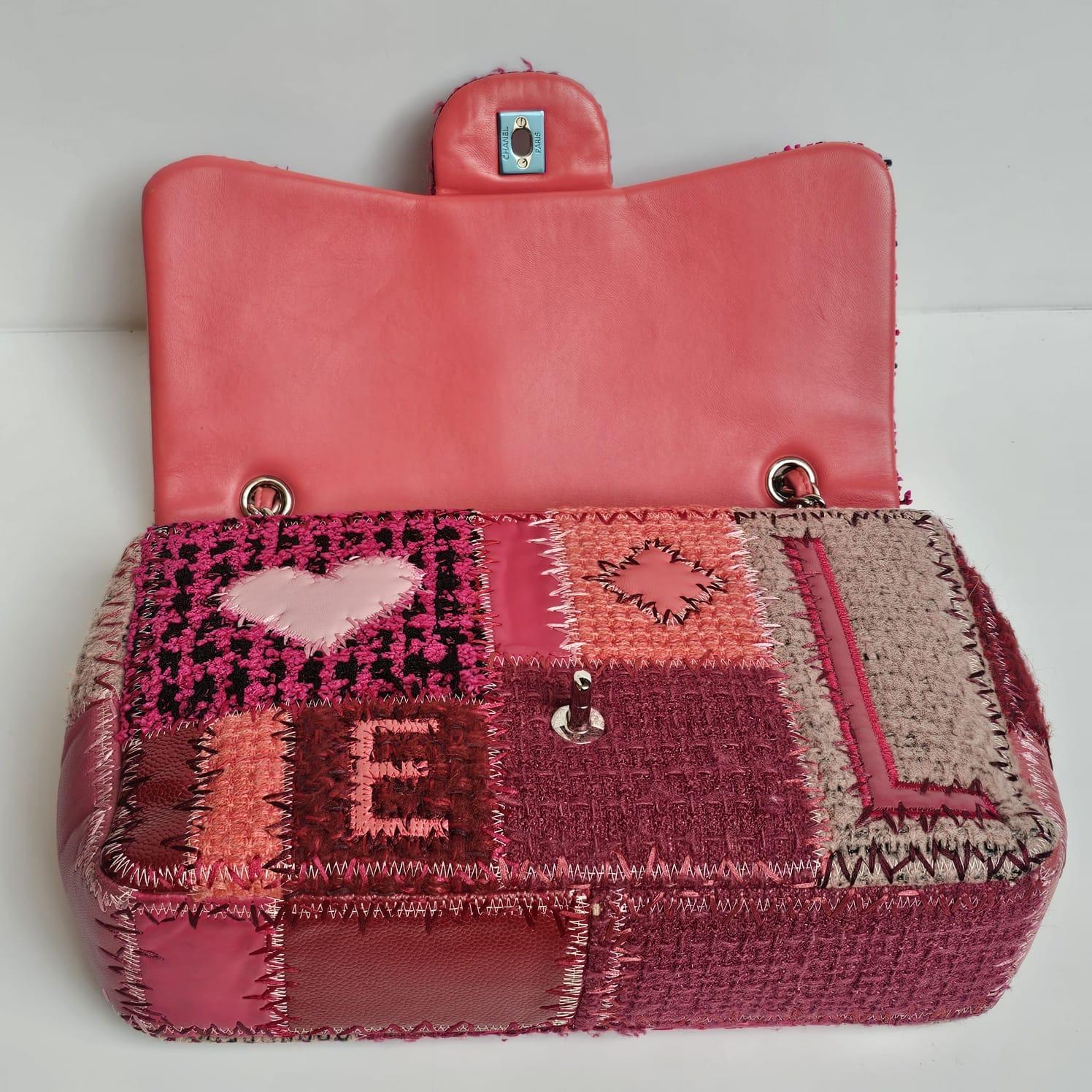 2016 Chanel Red Jumbo Patchwork Flap Bag (Braun) im Angebot