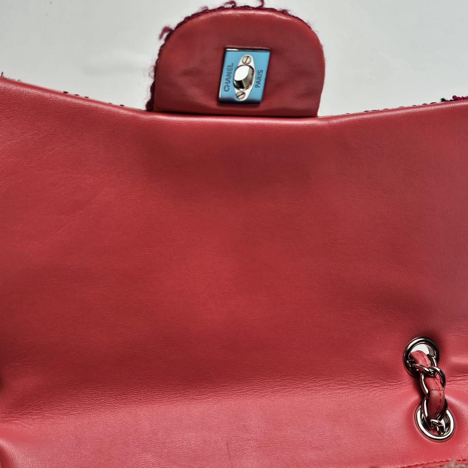 2016 Chanel Red Jumbo Patchwork Flap Bag im Angebot 2