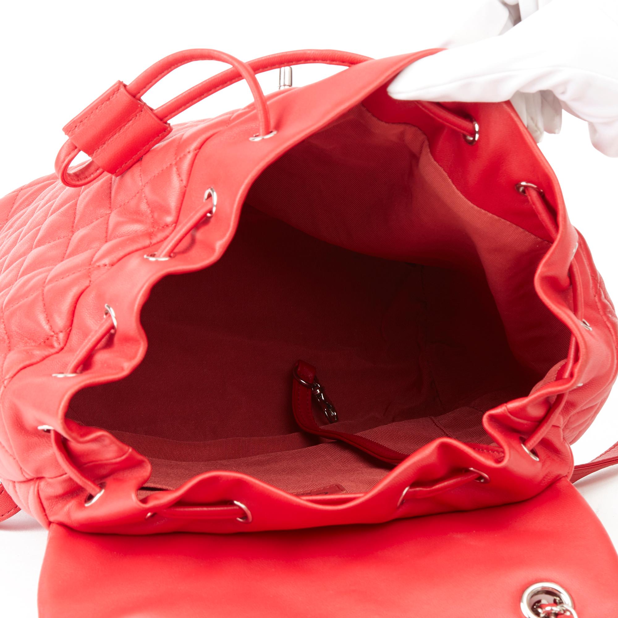 2016 Chanel Red Quilted Lambskin Large Urban Spirit Backpack 7