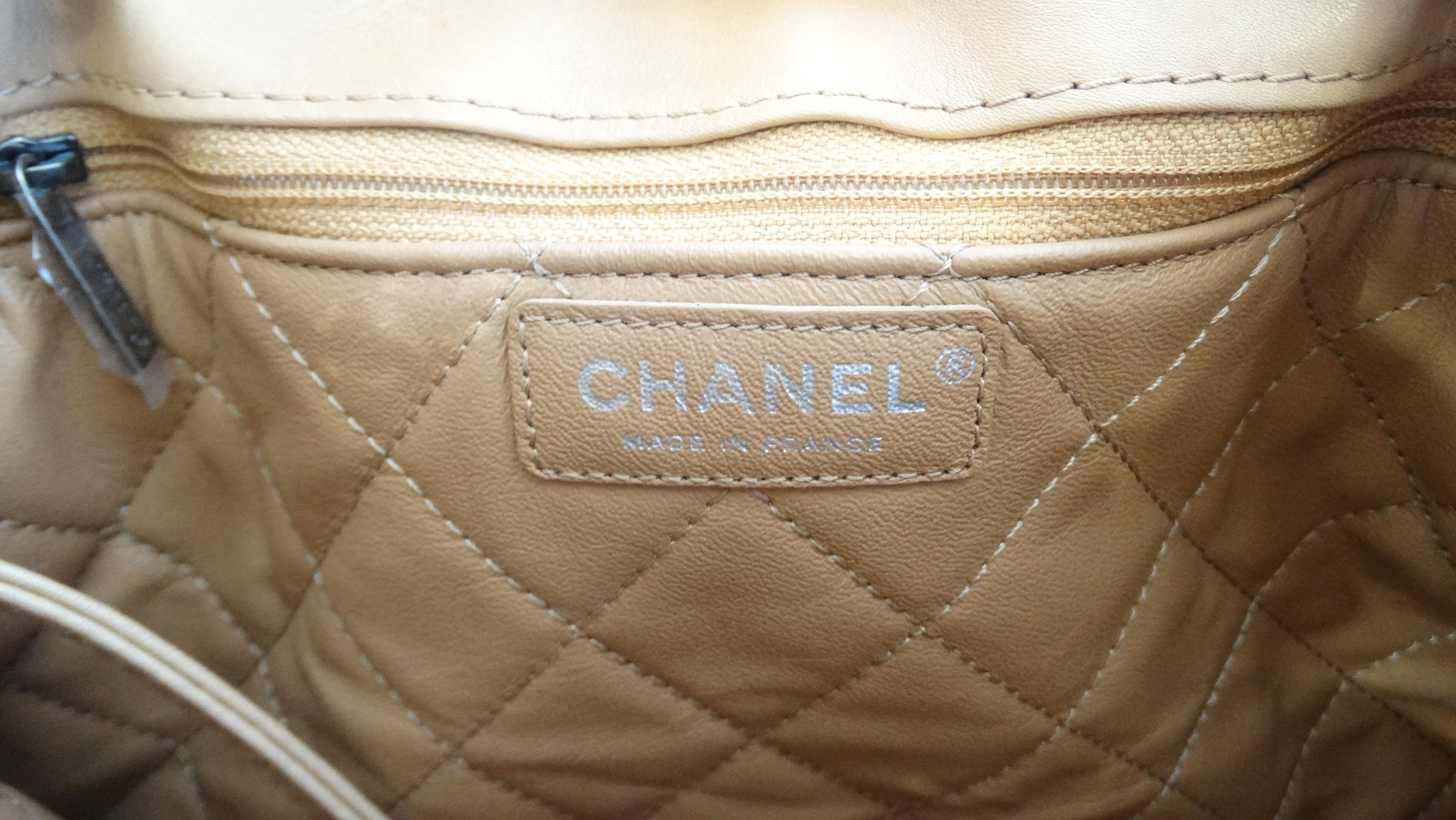 Chanel 2016 Tan Quilted Drawstring Backpack  5