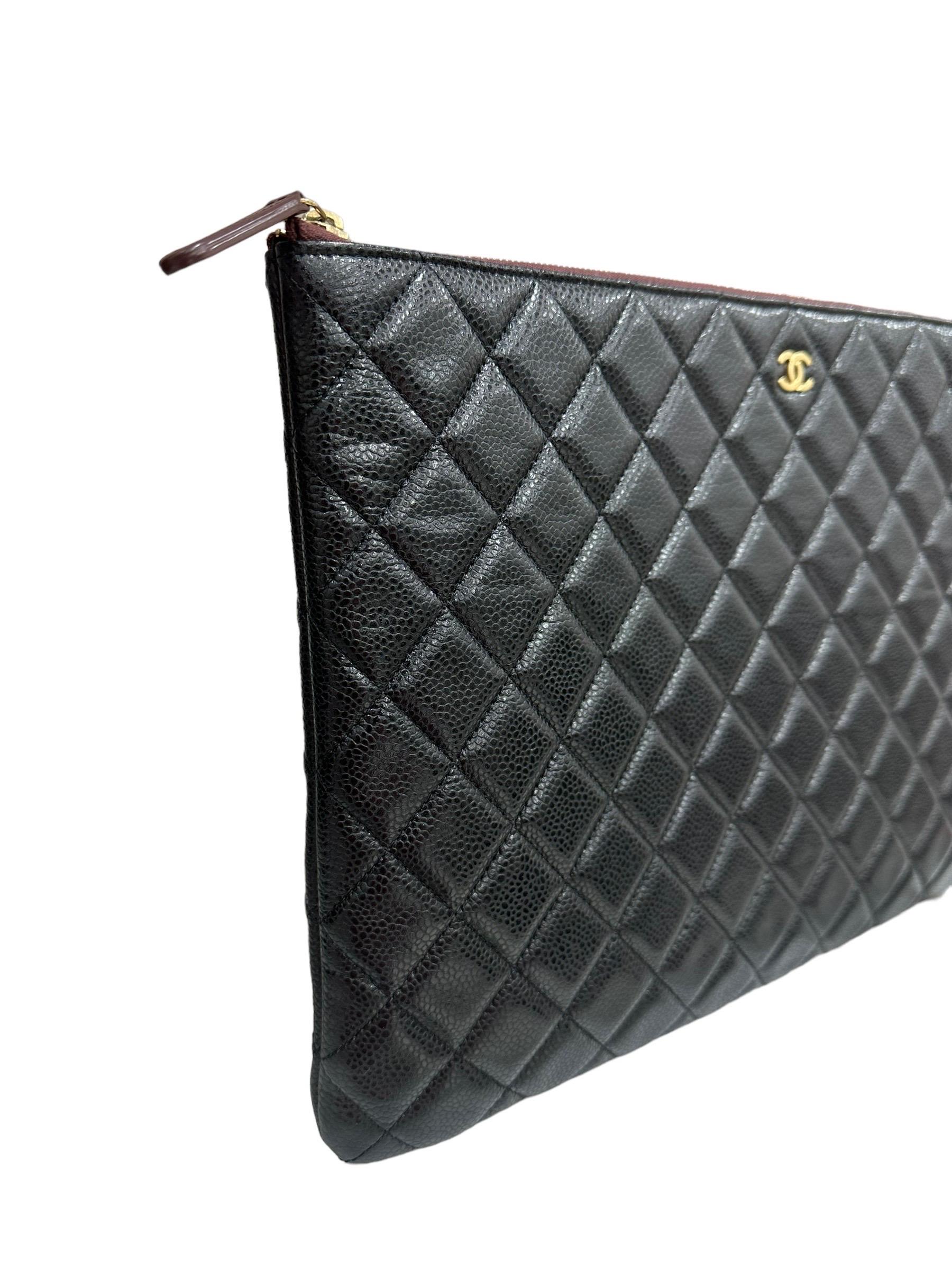 2016 Chanel Timeless Clutch Black Caviar Leather  In Excellent Condition In Torre Del Greco, IT
