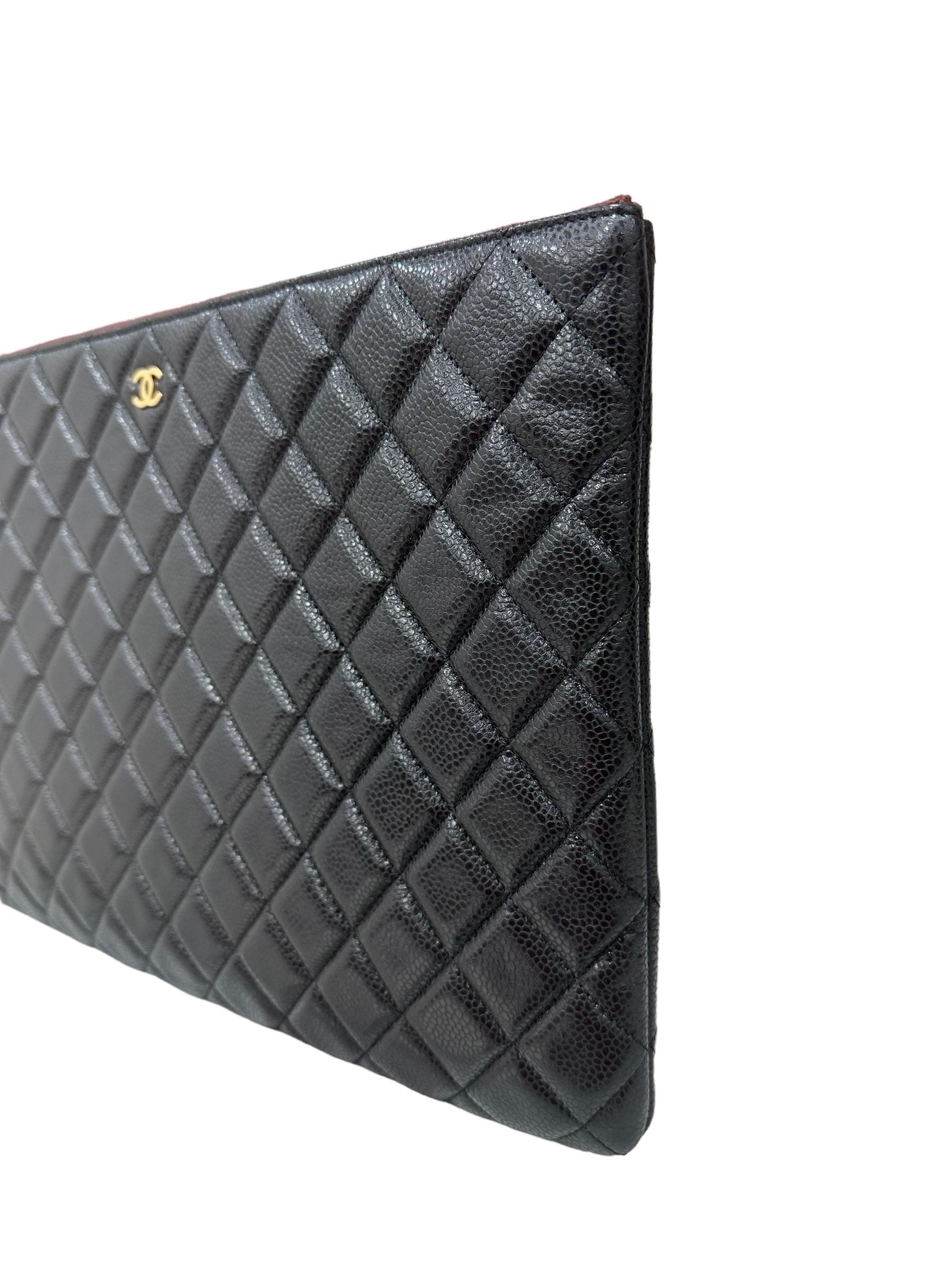 Women's 2016 Chanel Timeless Clutch Black Caviar Leather 
