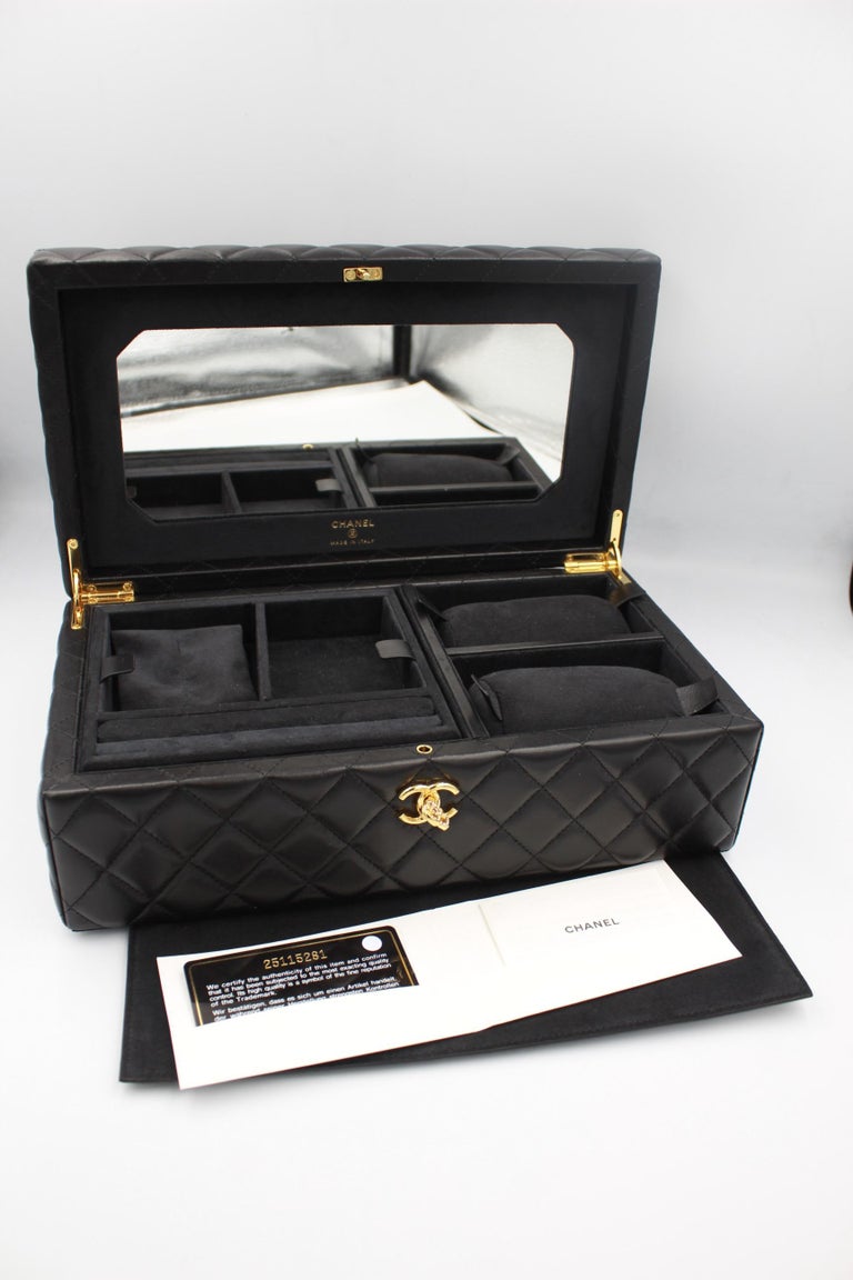 2016 Chanel Timeless Jewelry case in Black Leather at 1stDibs