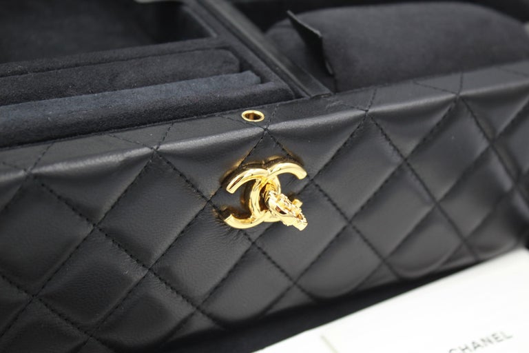 2016 Chanel Timeless Jewelry case in Black Leather at 1stDibs