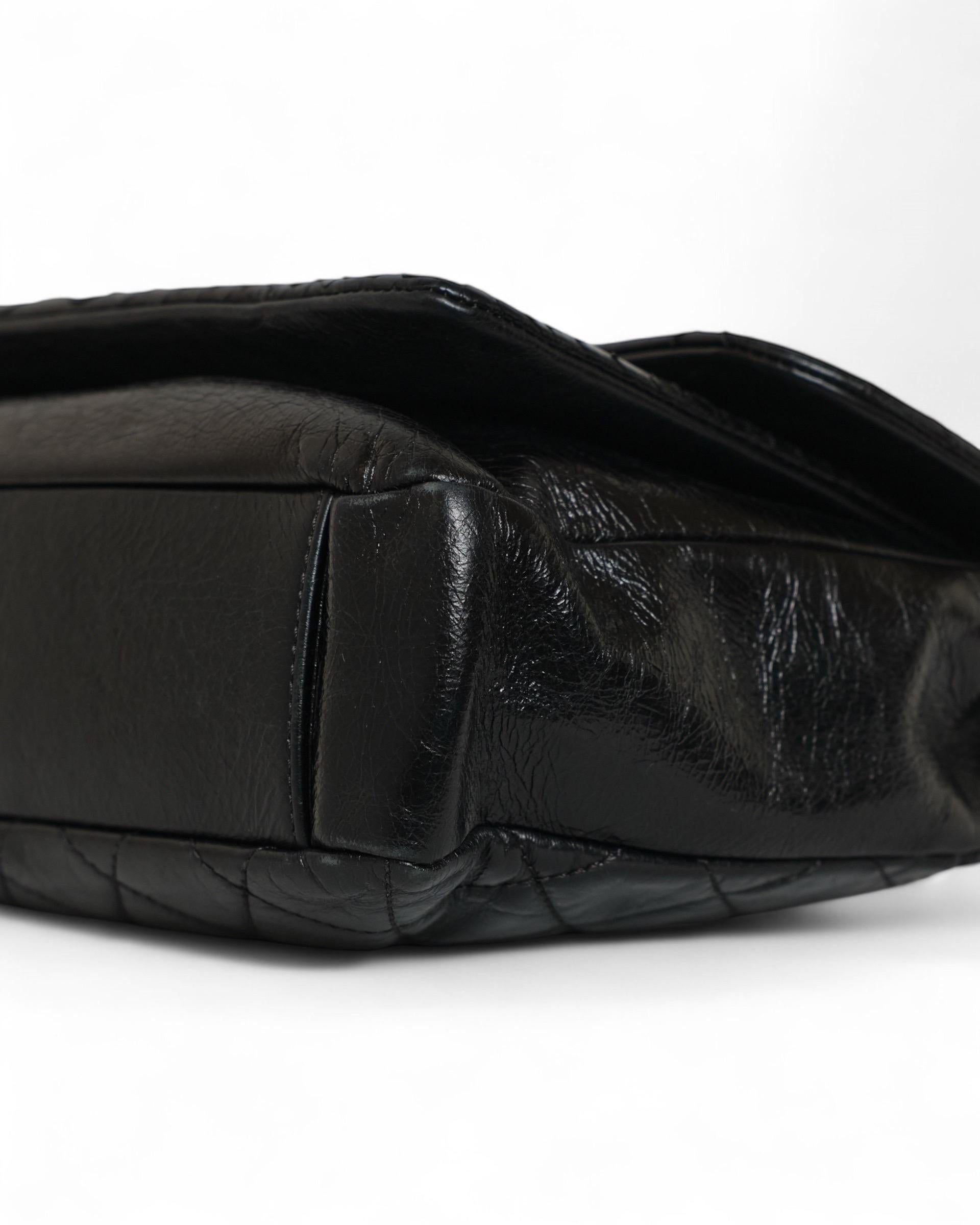 2016 Chanel Urban Mix  Flap Black Quilted Leather Shoulder Bag For Sale 5