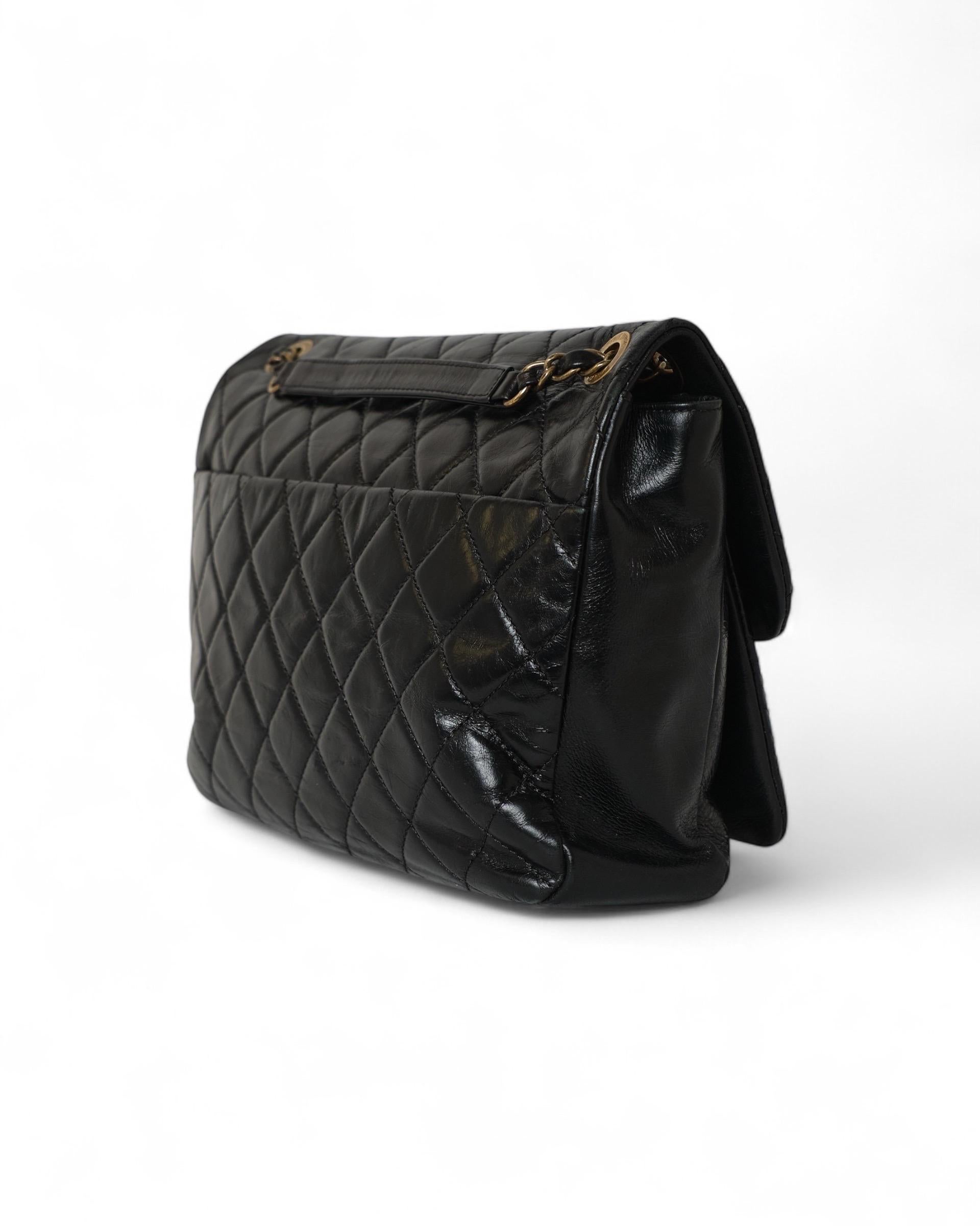 2016 Chanel Urban Mix  Flap Black Quilted Leather Shoulder Bag For Sale 1