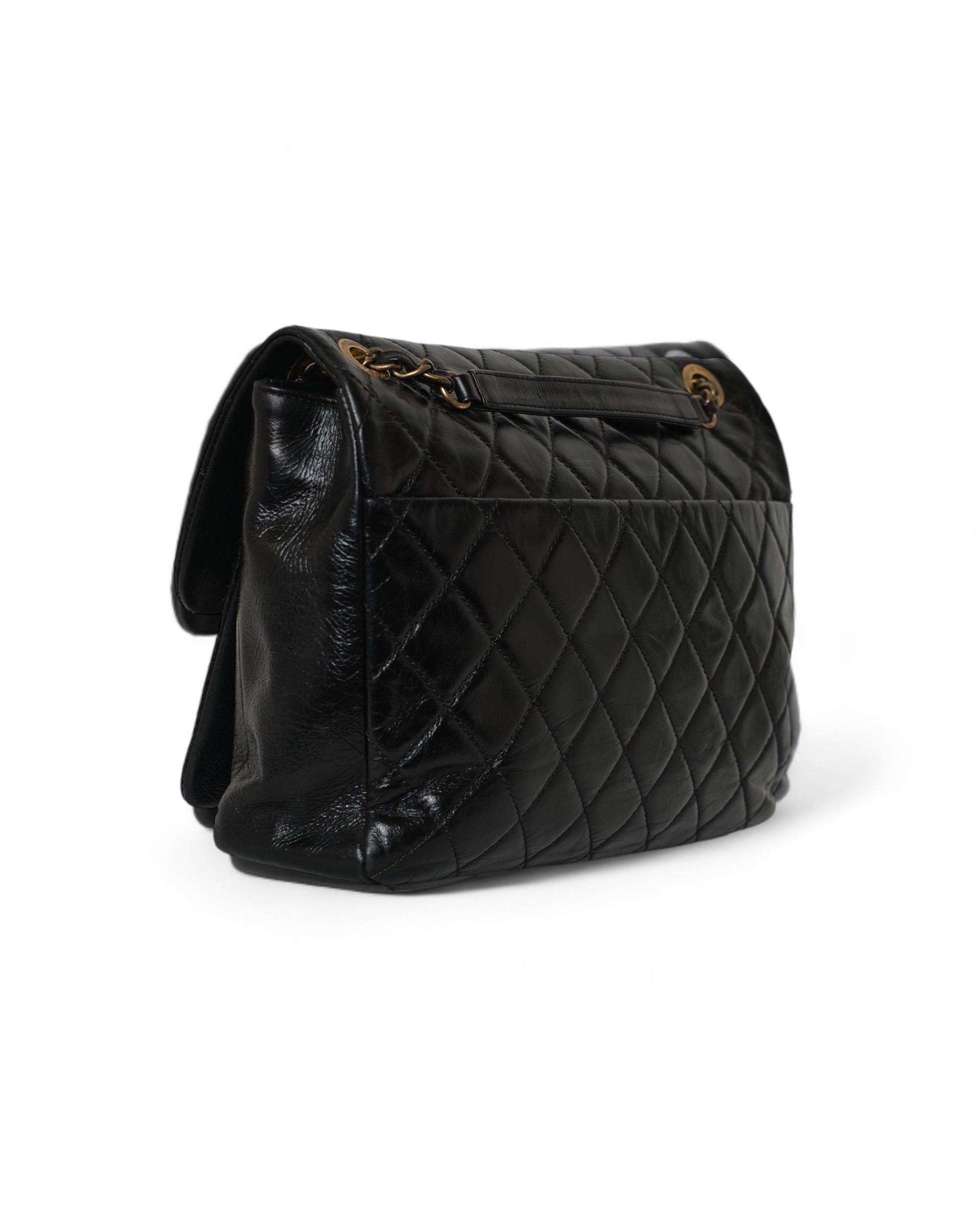 2016 Chanel Urban Mix  Flap Black Quilted Leather Shoulder Bag For Sale 2