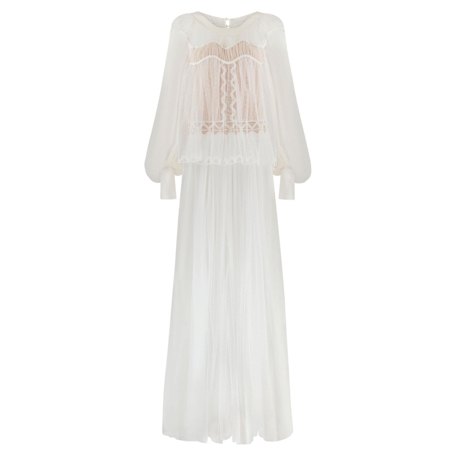2016 Chloé documentée Robe de mariée en dentelle blanche en vente