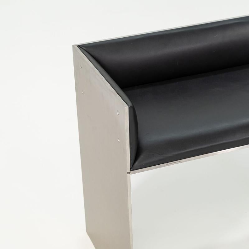 2016 Panchina personalizzata in acciaio inox spazzolato con rivestimento in pelle, 2 volte disponibile in vendita 5