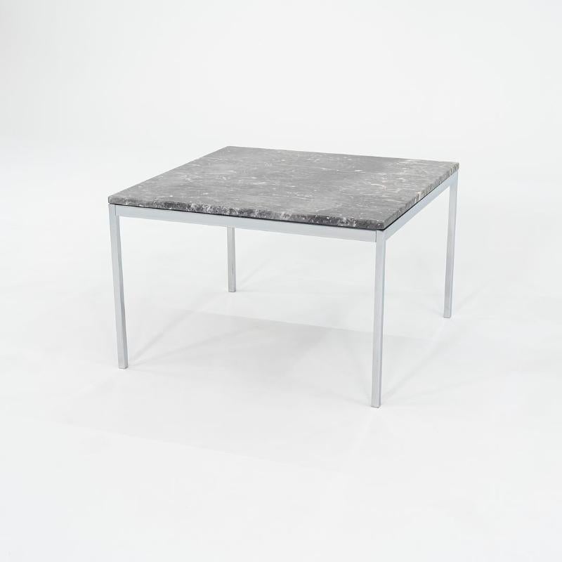 Quadratischer Beistelltisch von Florence Knoll aus Chrom und Grigio Marquina Marmor, 2016 im Angebot 6