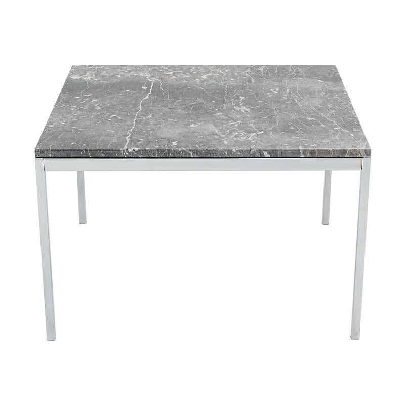 2016 Florence Knoll Square Side End Table in Chrome and Grigio Marquina Marble
