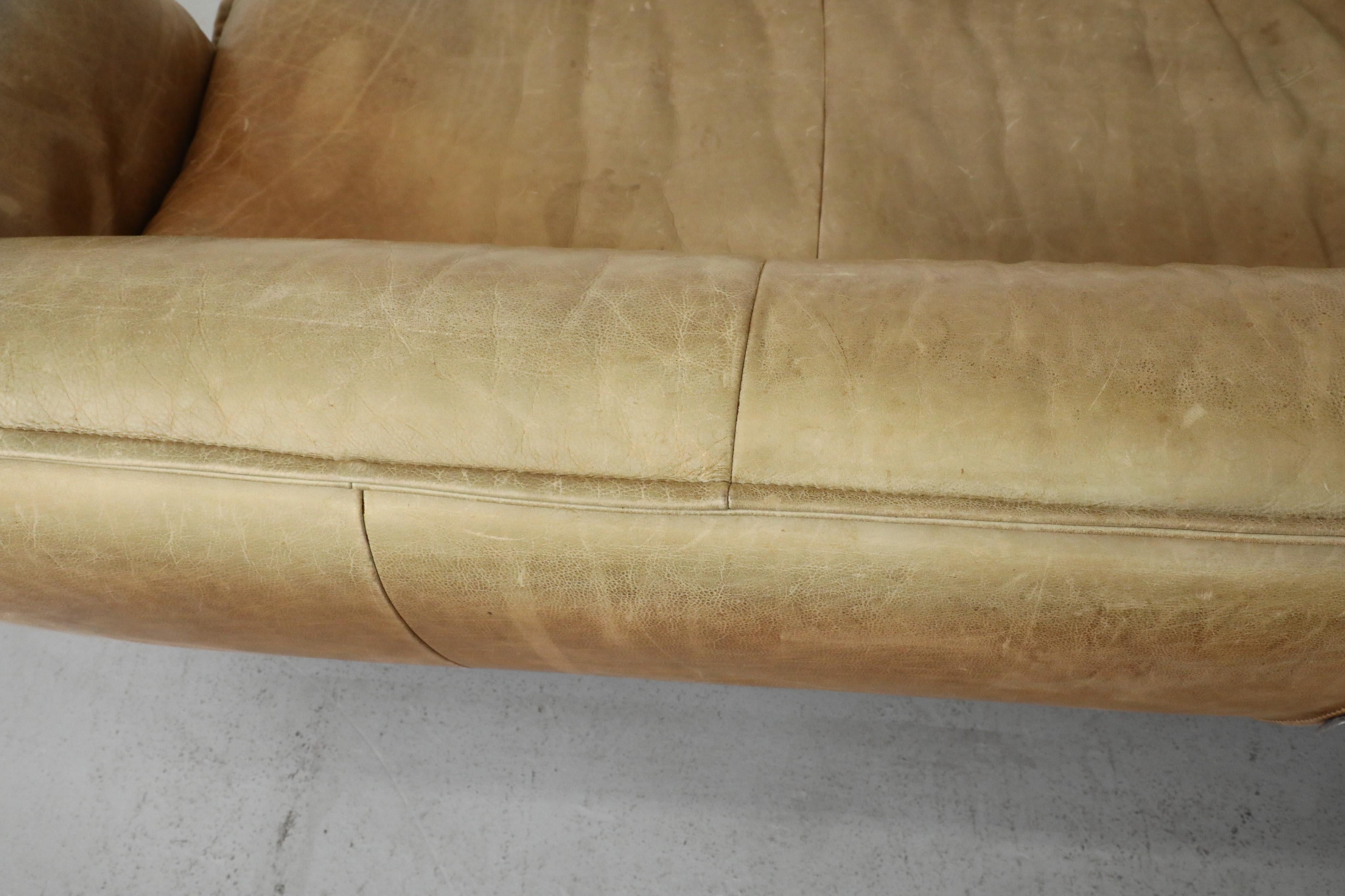 2016 Gerard Van Den Berg 'Swoon' Natural Leather Sofa for Label 4