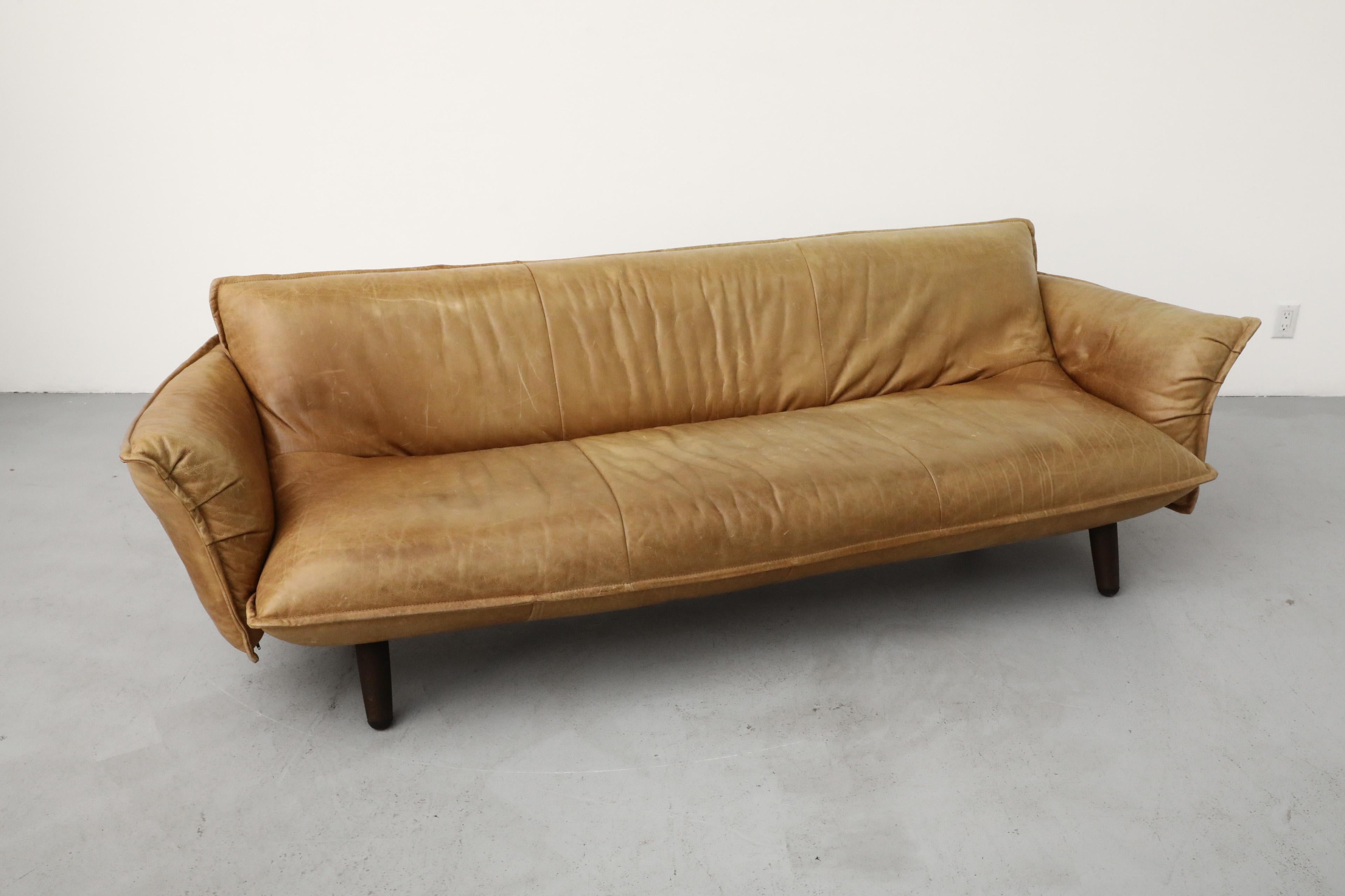 2016 Gerard Van Den Berg 'Swoon' Natural Leather Sofa for Label 5