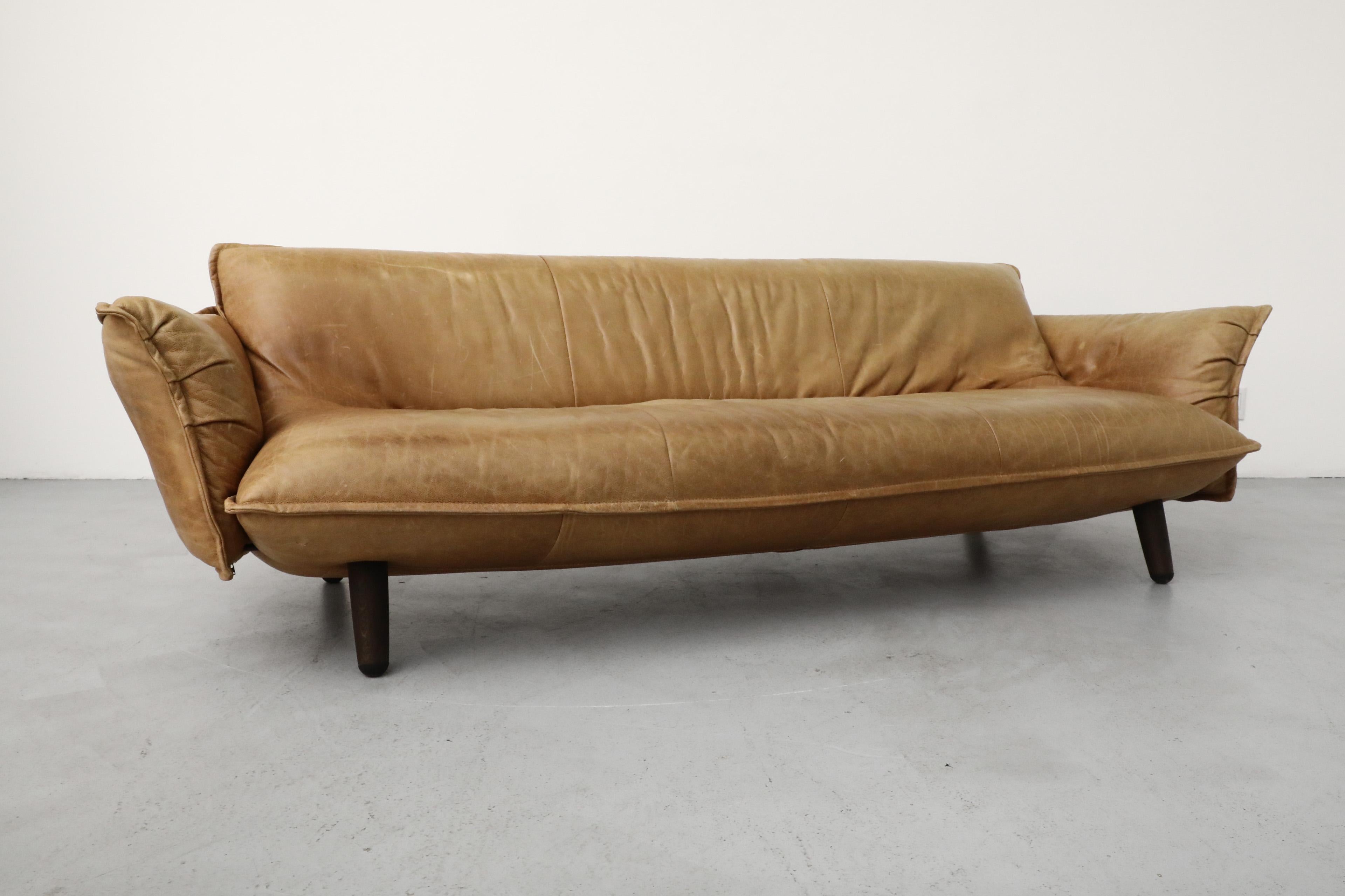 2016 Gerard Van Den Berg 'Swoon' Natural Leather Sofa for Label 6