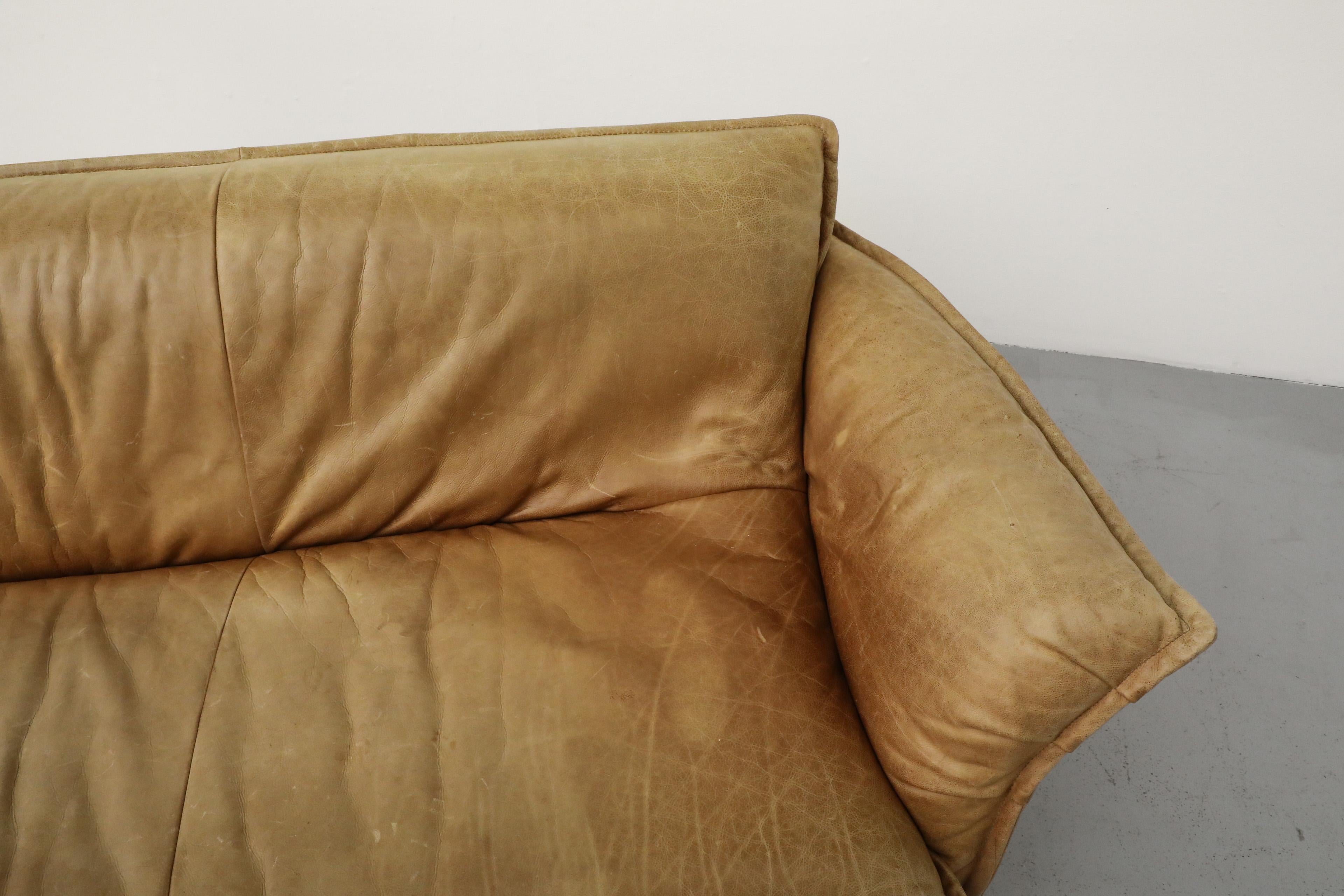 2016 Gerard Van Den Berg 'Swoon' Natural Leather Sofa for Label 7