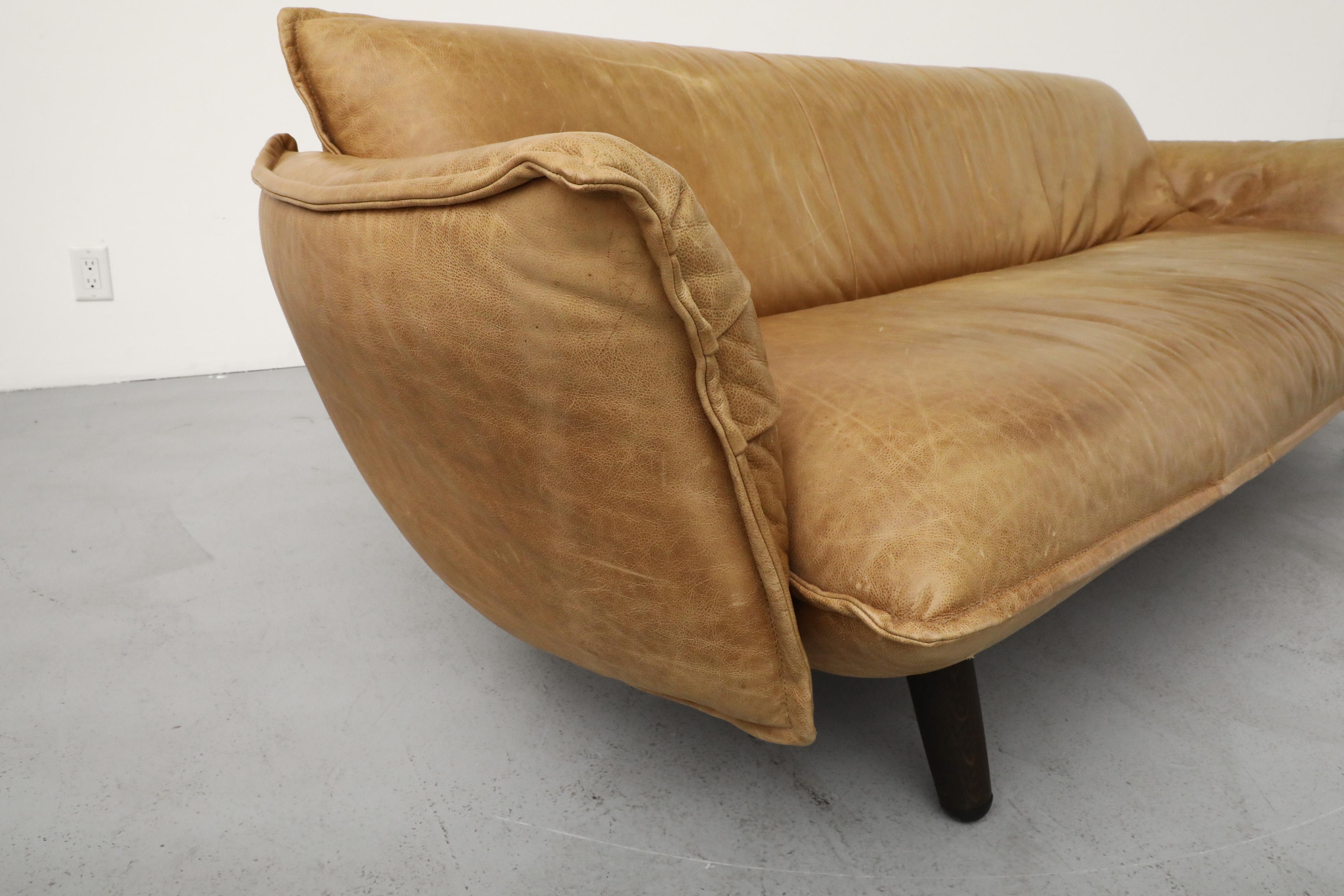 2016 Gerard Van Den Berg 'Swoon' Natural Leather Sofa for Label 10