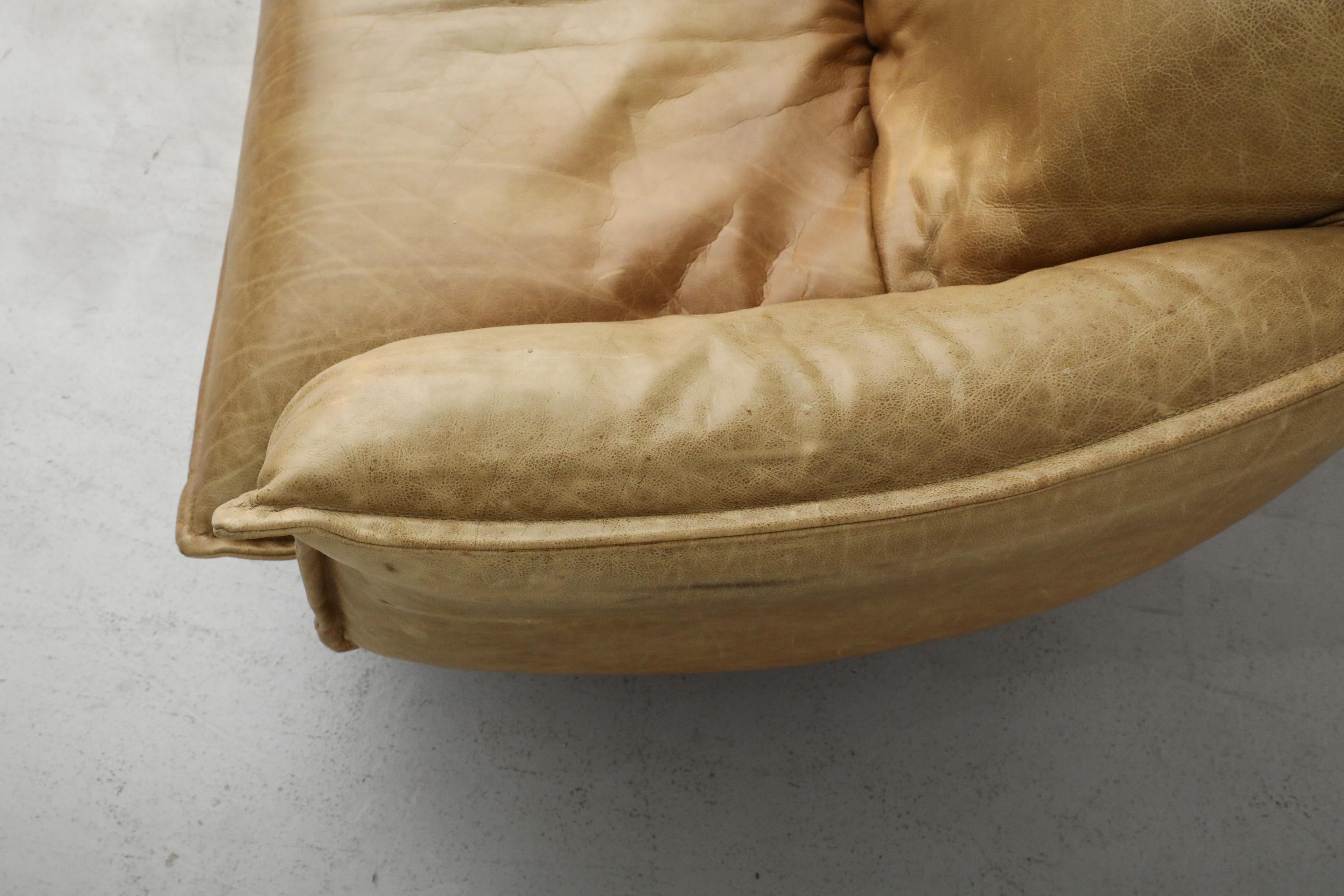 2016 Gerard Van Den Berg 'Swoon' Natural Leather Sofa for Label 13