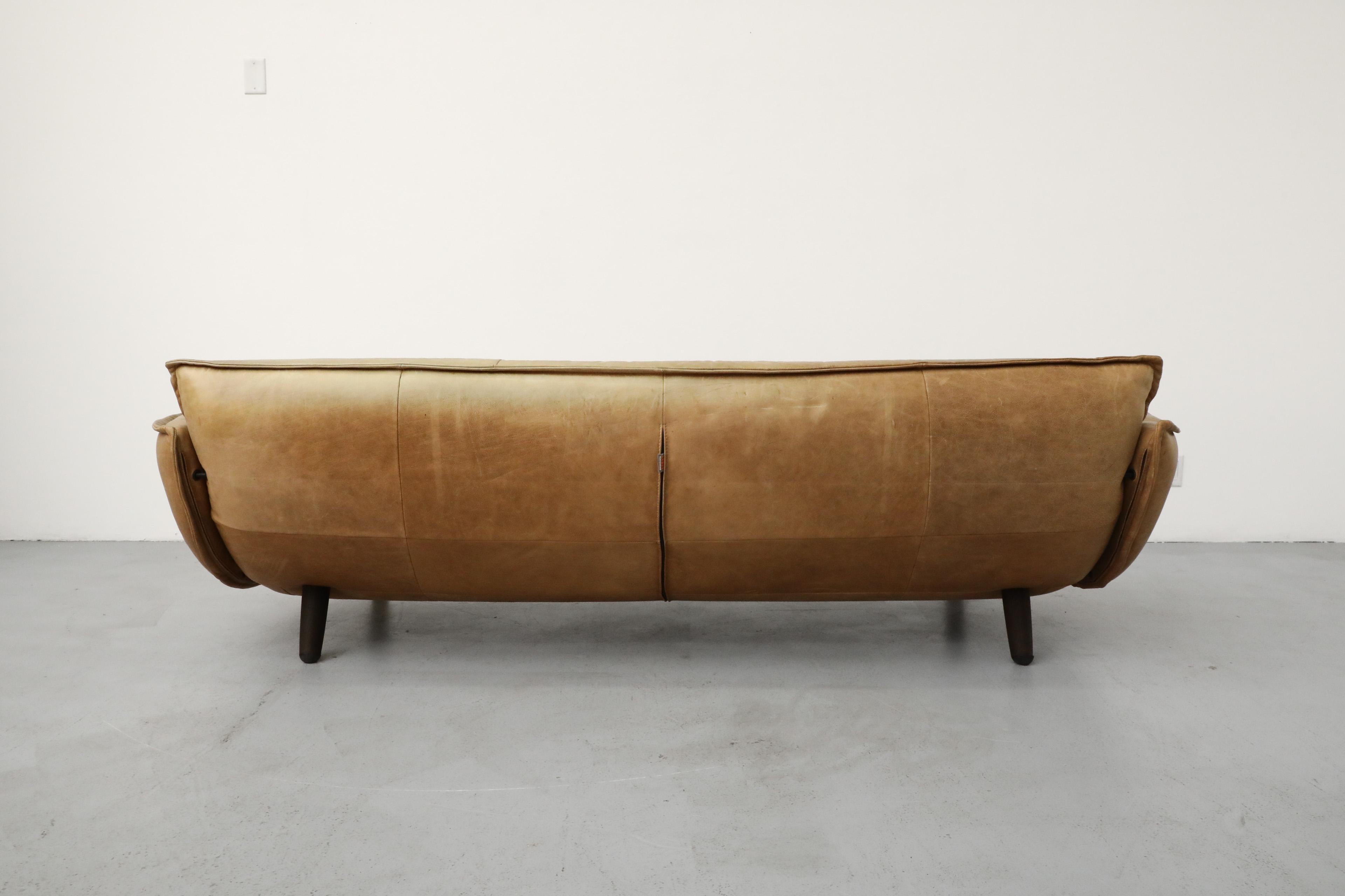 Contemporary 2016 Gerard Van Den Berg 'Swoon' Natural Leather Sofa for Label