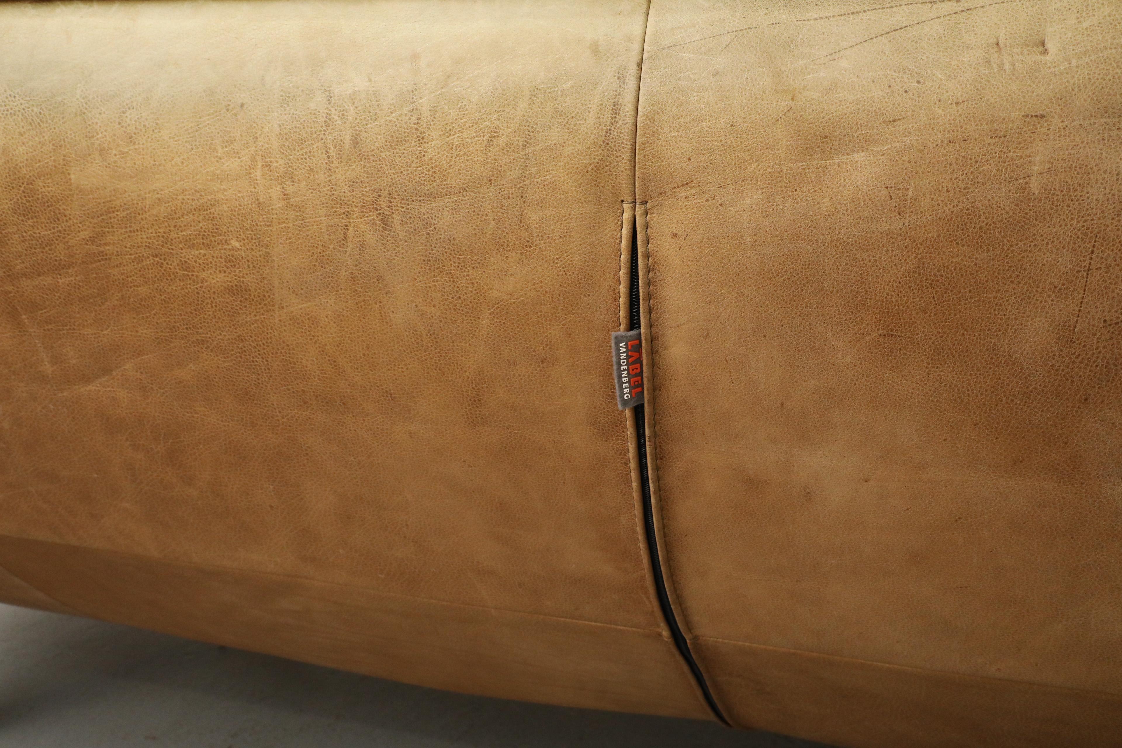 2016 Gerard Van Den Berg 'Swoon' Natural Leather Sofa for Label 1