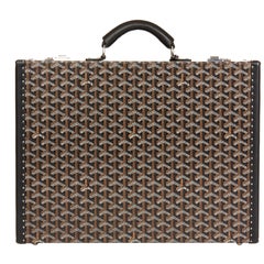 2016 Goyard Black Chevron Coated Canvas Mallette Manoir Briefcase