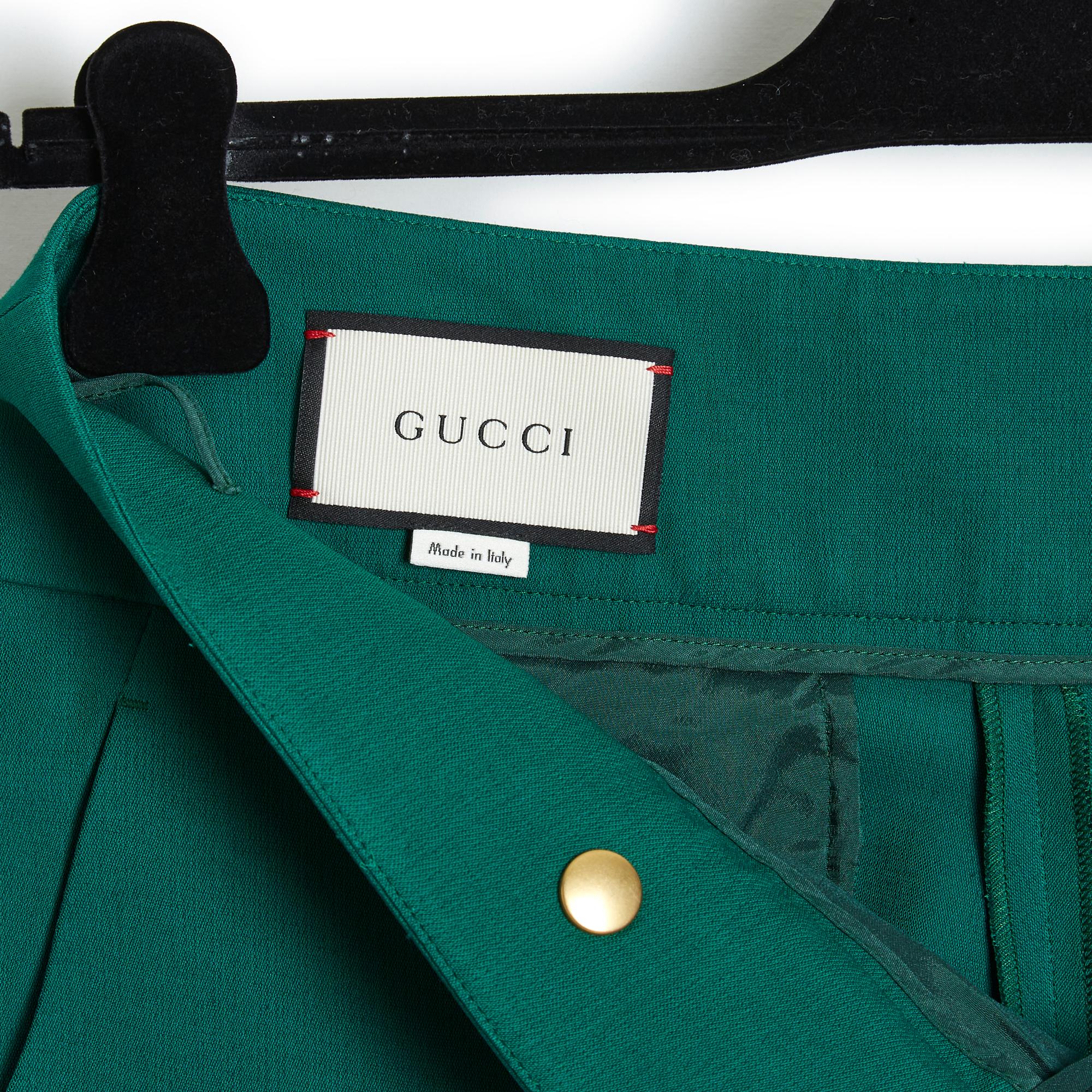 Women's or Men's 2016 Gucci Green Wool wide leg pants FR40